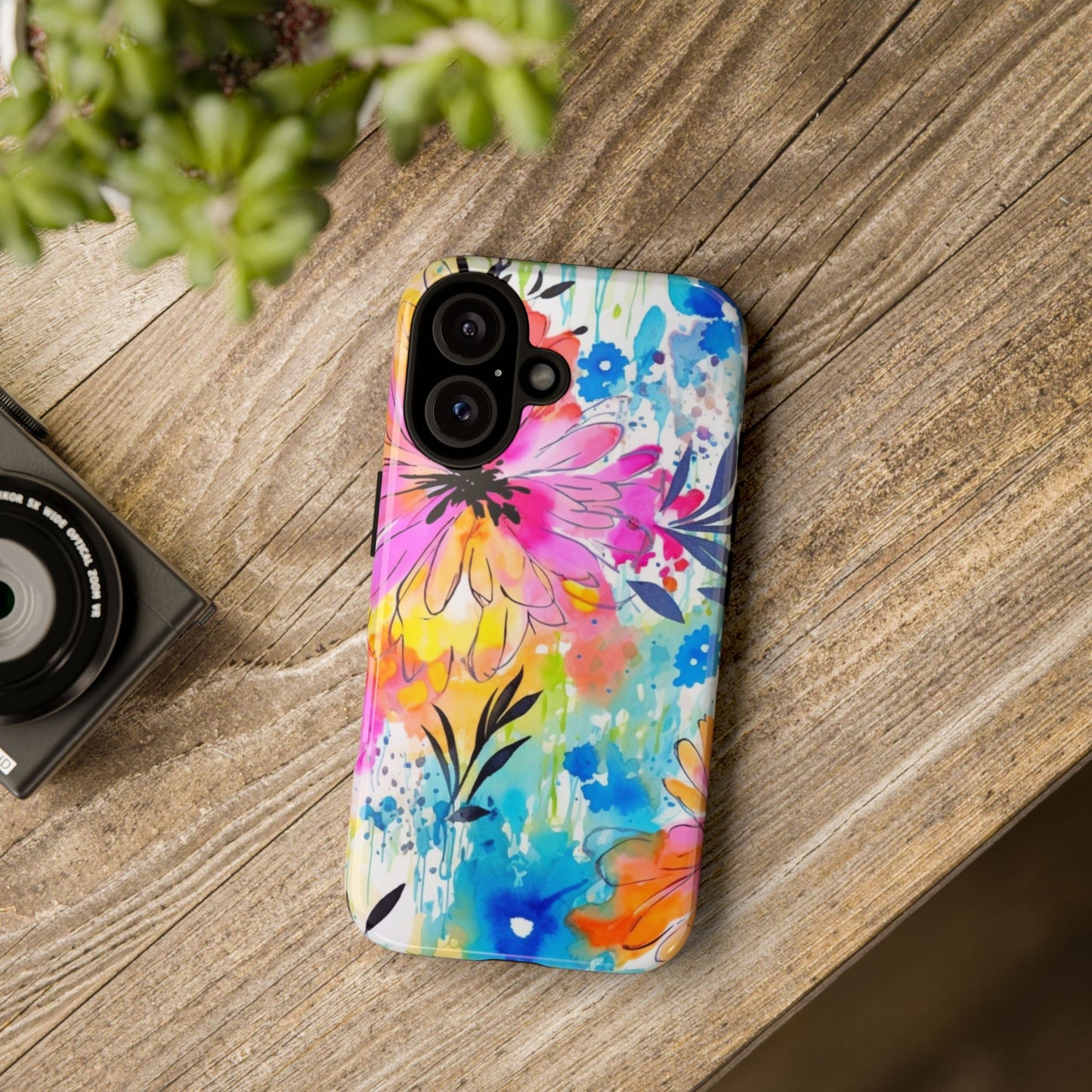Abstract Watercolor Bloom Phone Case – Expressive & Vibrant