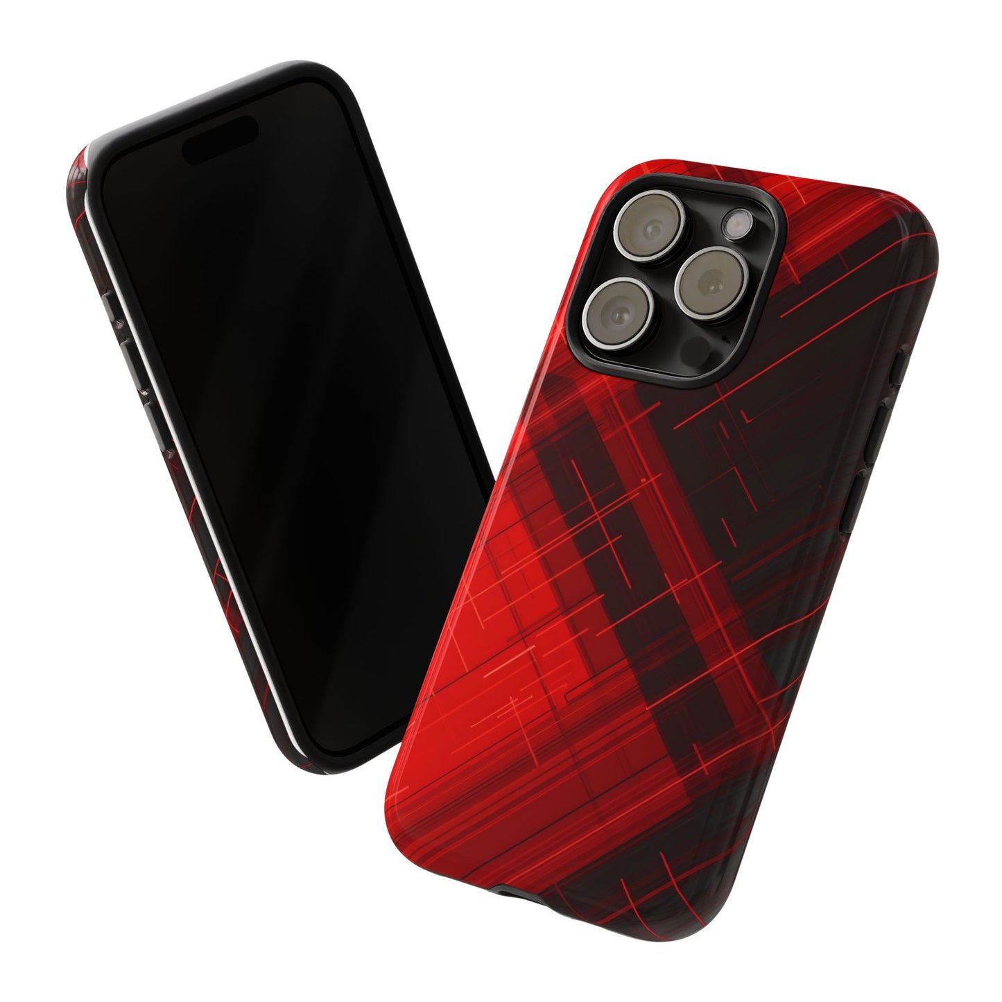 Abstract Red and Black Geometric Pattern