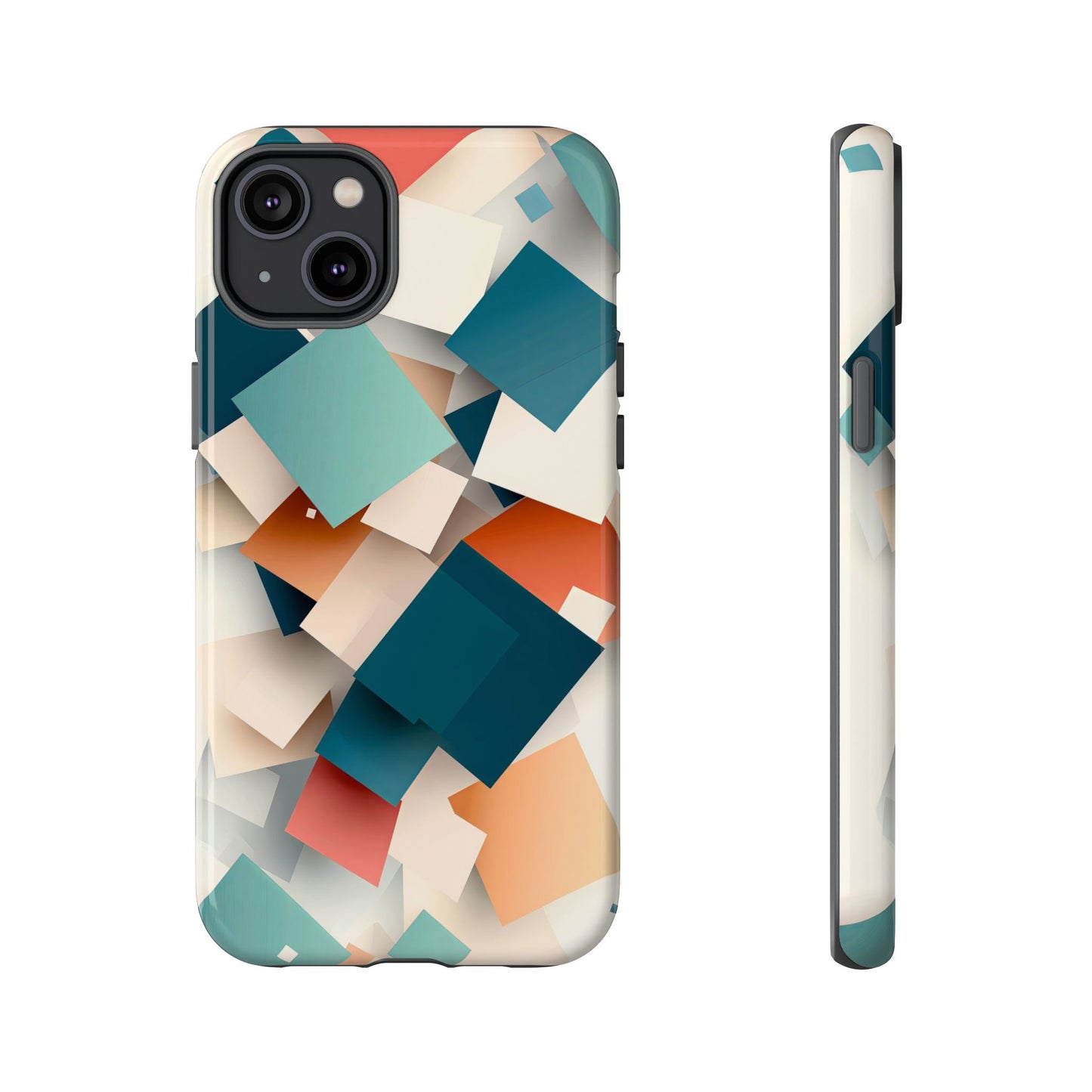 Geometric Cascade – Modern Abstract Blocks Phone Case – iPhone, Google Pixel, Samsung