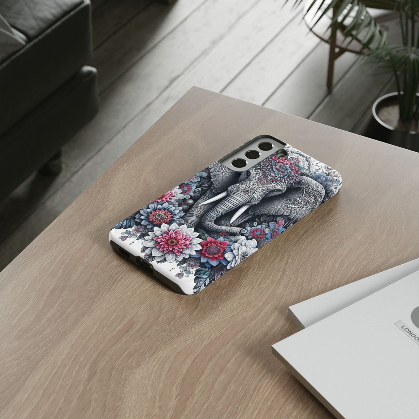 Regal Mandala Elephant Mobile Cover – Ornate Floral Art