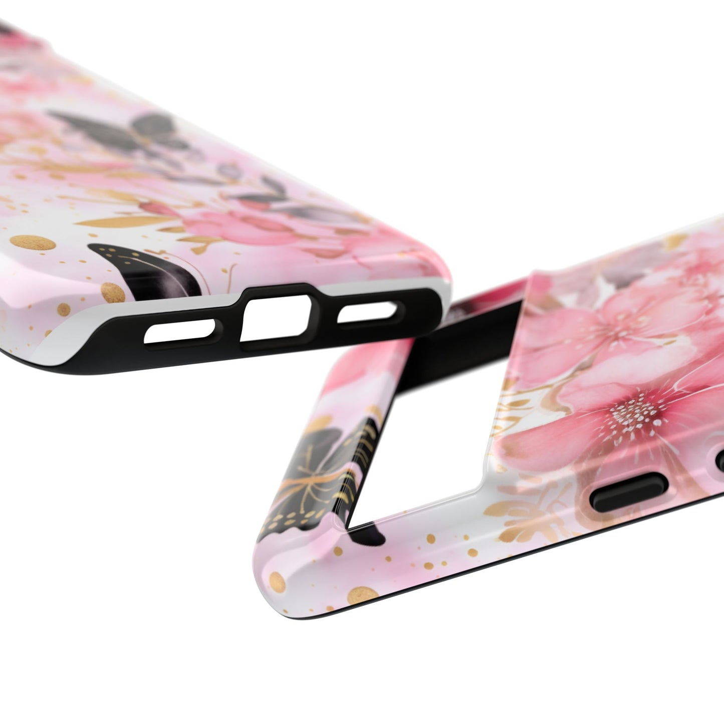 Pink Blossom & Gold Butterfly Mobile Case