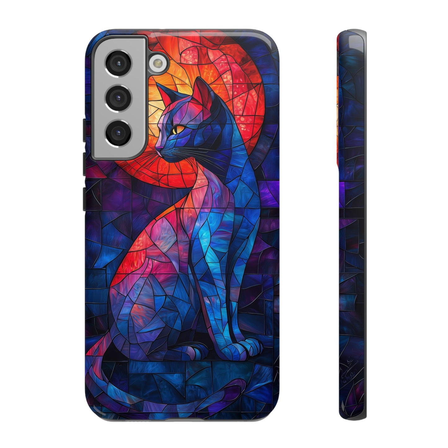Mystic Paws – Stained Glass Cat Phone Case for iPhone, Samsung & Pixel