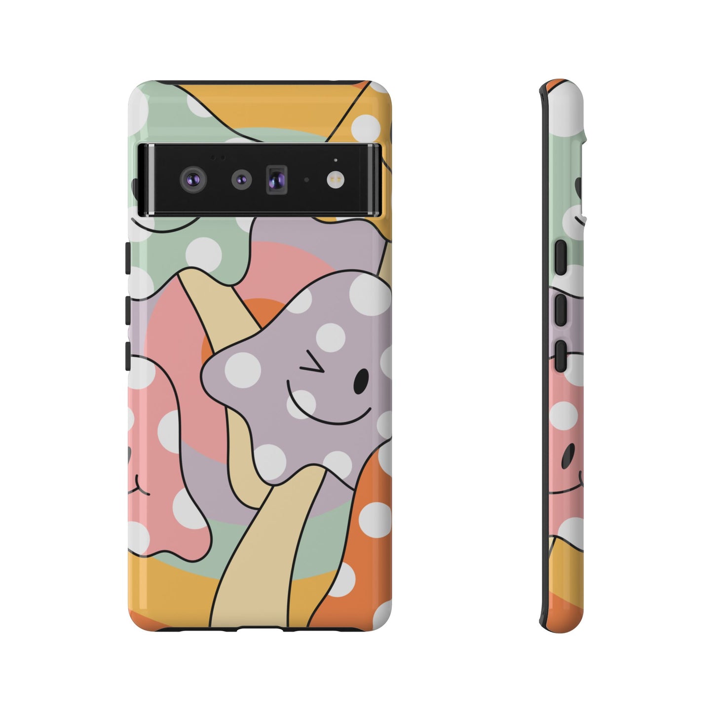 Retro Smiley Mushroom Phone Case β Cute 70s Aesthetic for iPhone, Samsung & Google Pixel