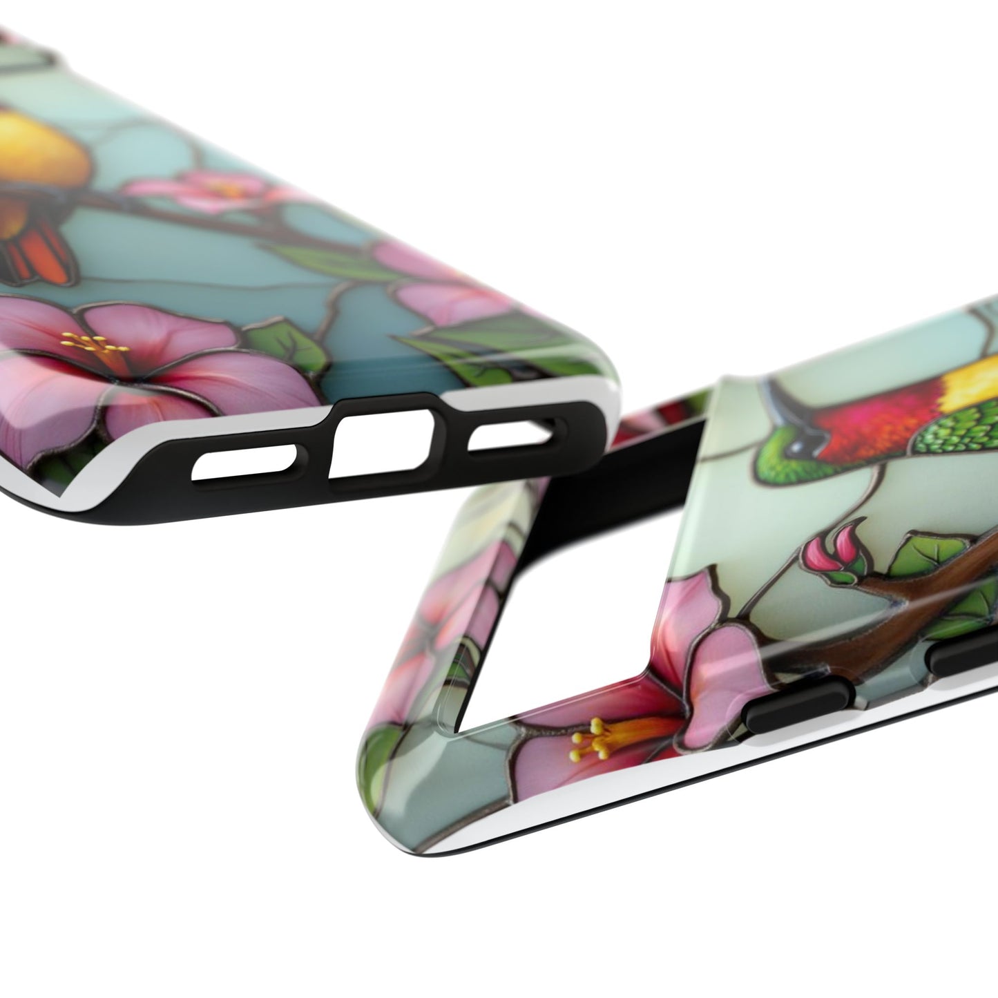 Elegant Hummingbird with Floral Mosaic | Artistic Nature Design