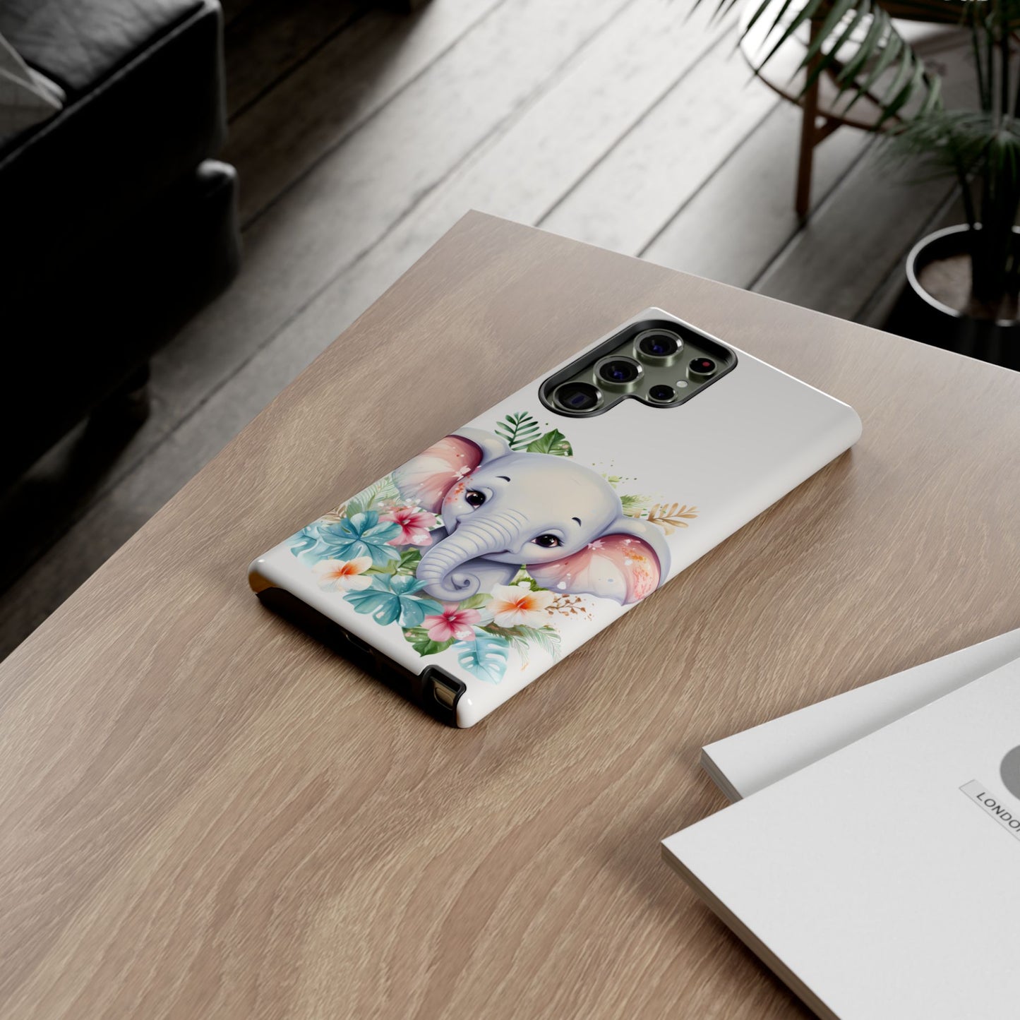 Adorable Baby Elephant Mobile Cover – Floral Fantasy Art