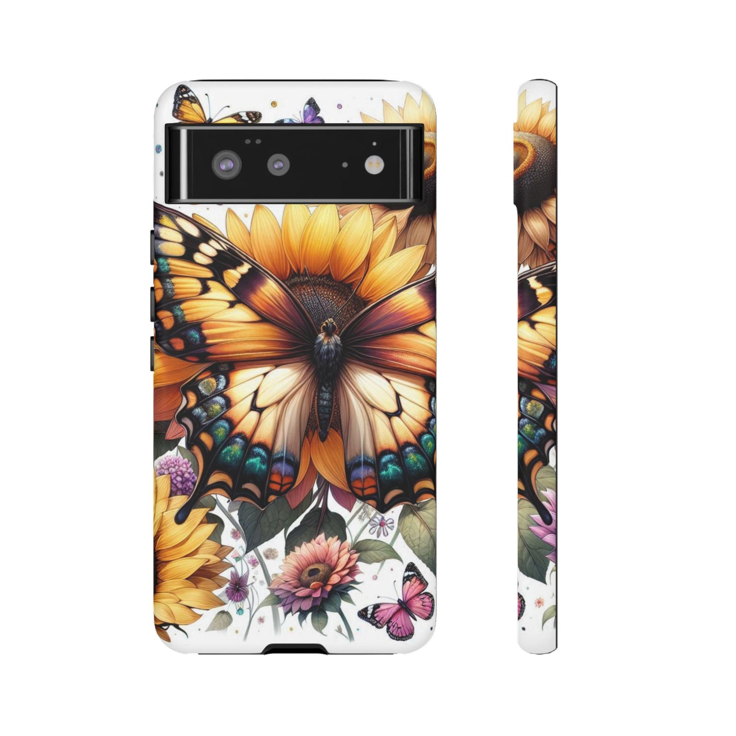 Golden Wings – Sunflower & Butterfly Wonderland Mobile Cover