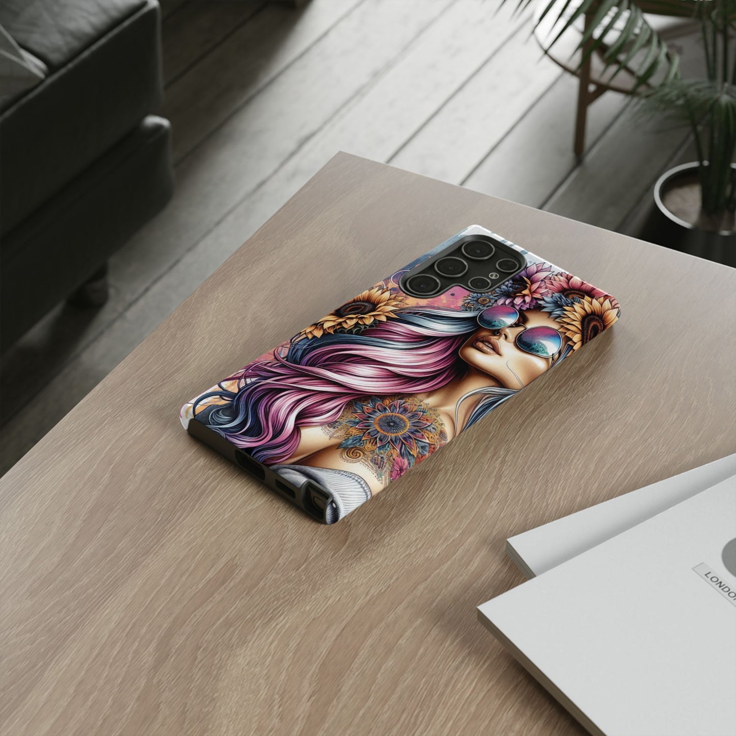 Bohemian Sunflower Queen – Retro Floral Fantasy Mobile Cover