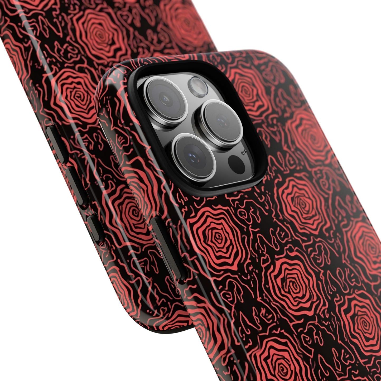 Red roses abstract geometric seamless pattern design