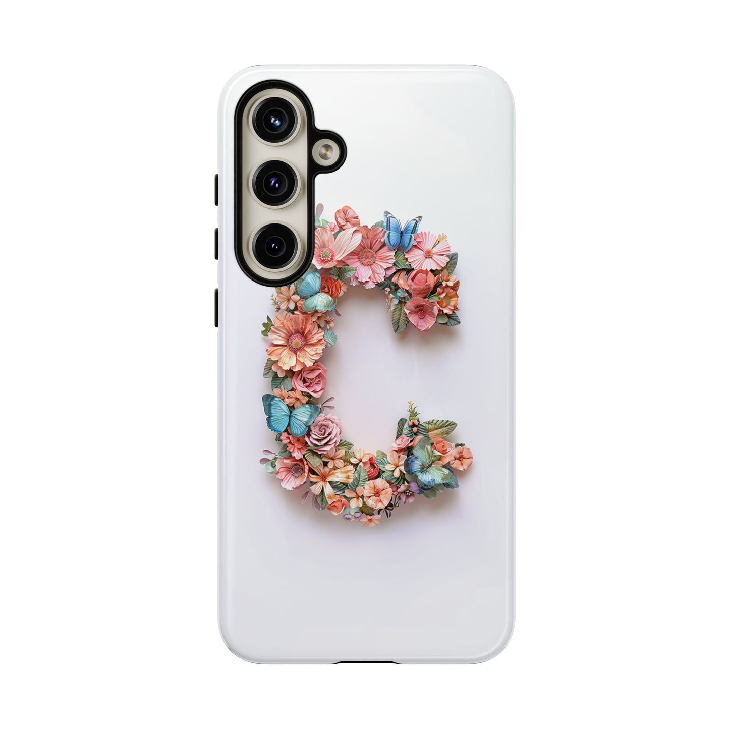 Floral Letter C Phone Case β Personalized Aesthetic Cover for iPhone, Samsung & Google Pixel