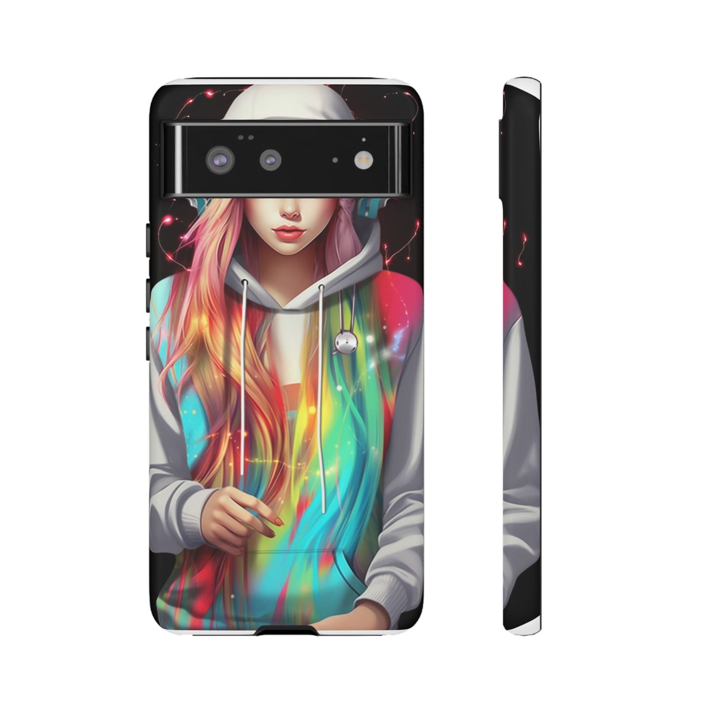 Anime Girl Phone Case - Cute Aesthetic Cover for iPhone, Samsung & Google Pixel, Girly Phone Case, Kawaii Phone Case, Anime Lover Gift