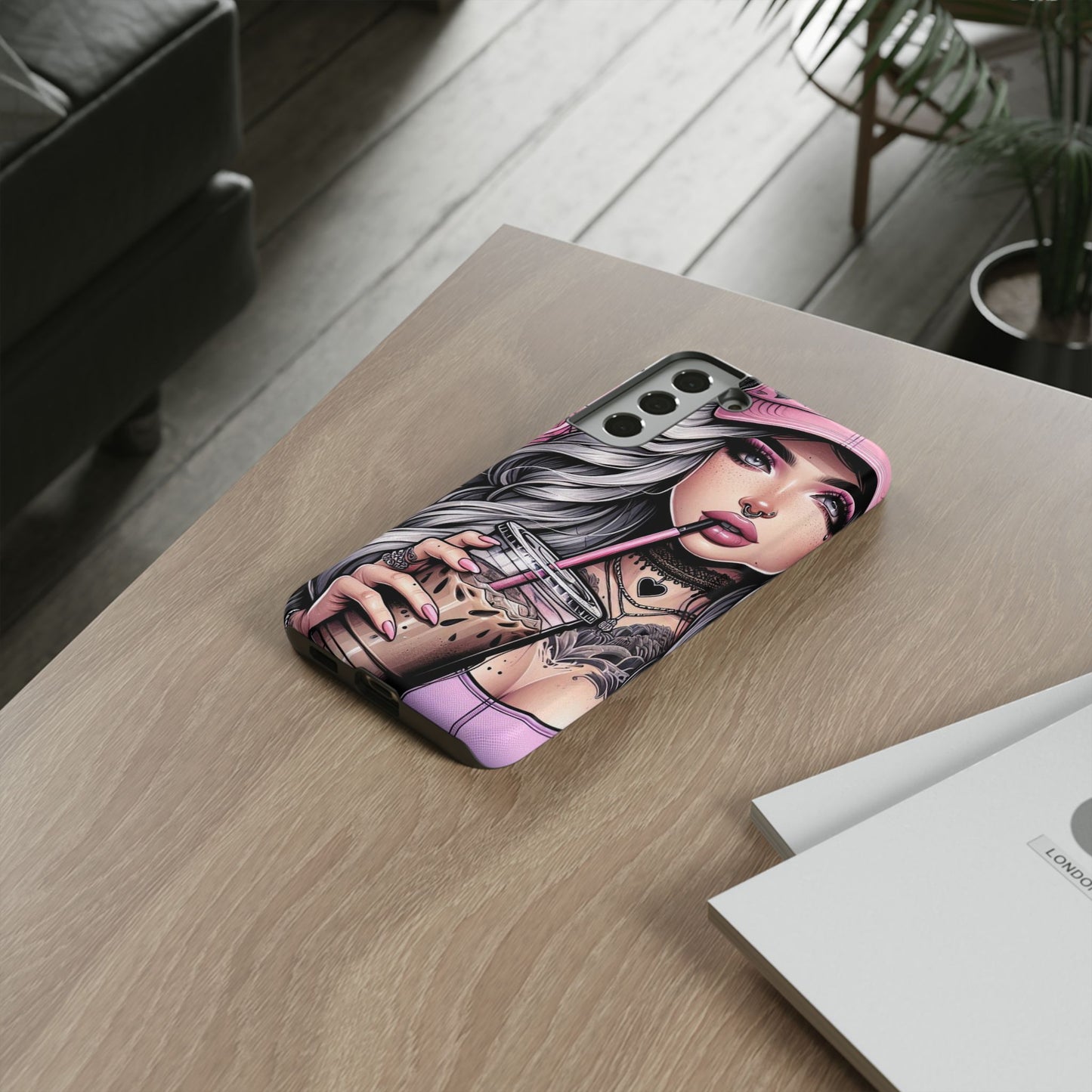 Pink Aesthetic Rebel – Iced Coffee & Inked Beauty Mobile Cover