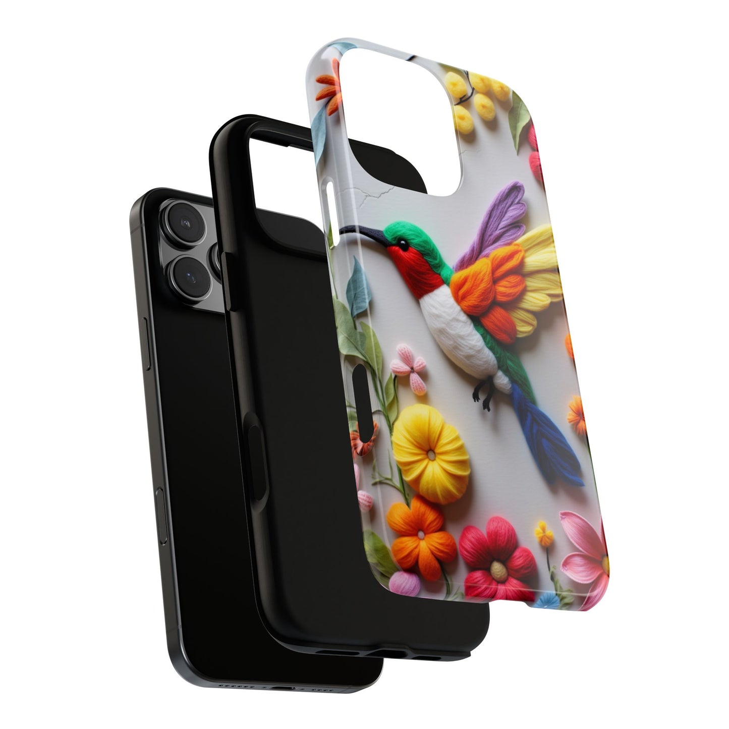 Elegant Hummingbird with Floral Mosaic Design | Nature's Artistic Vibes | iPhone 16 Pro