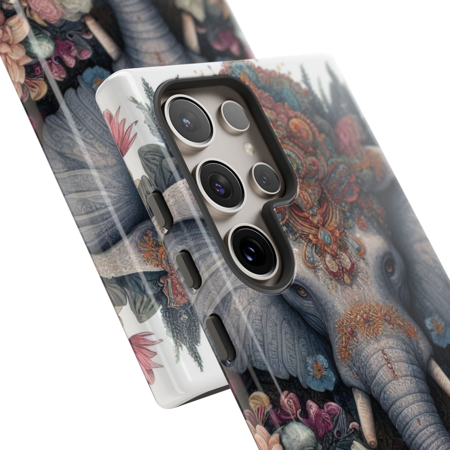 Regal Ornate Elephant Mobile Cover – Majestic Bohemian Art