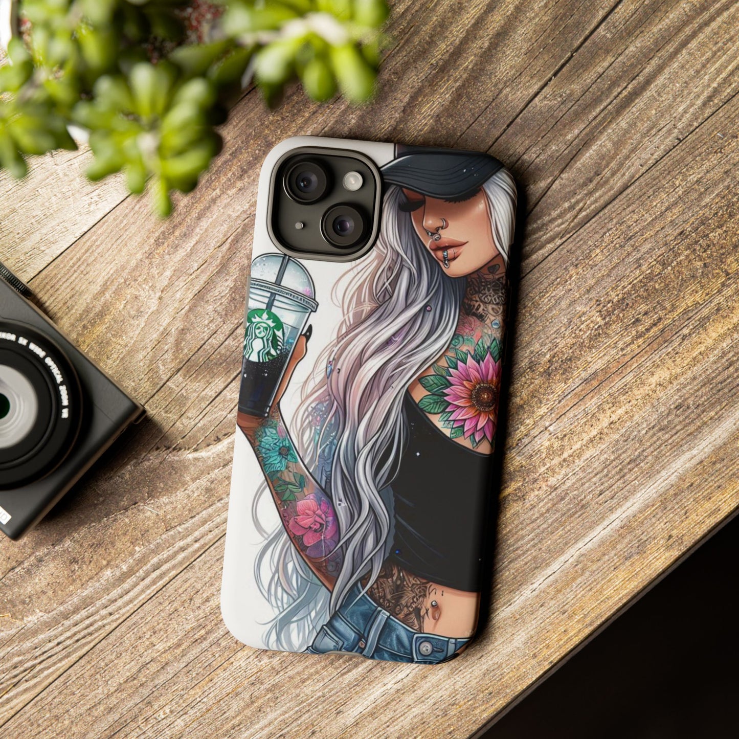 Tattooed Coffee Queen – Edgy Urban Aesthetic Mobile Cover
