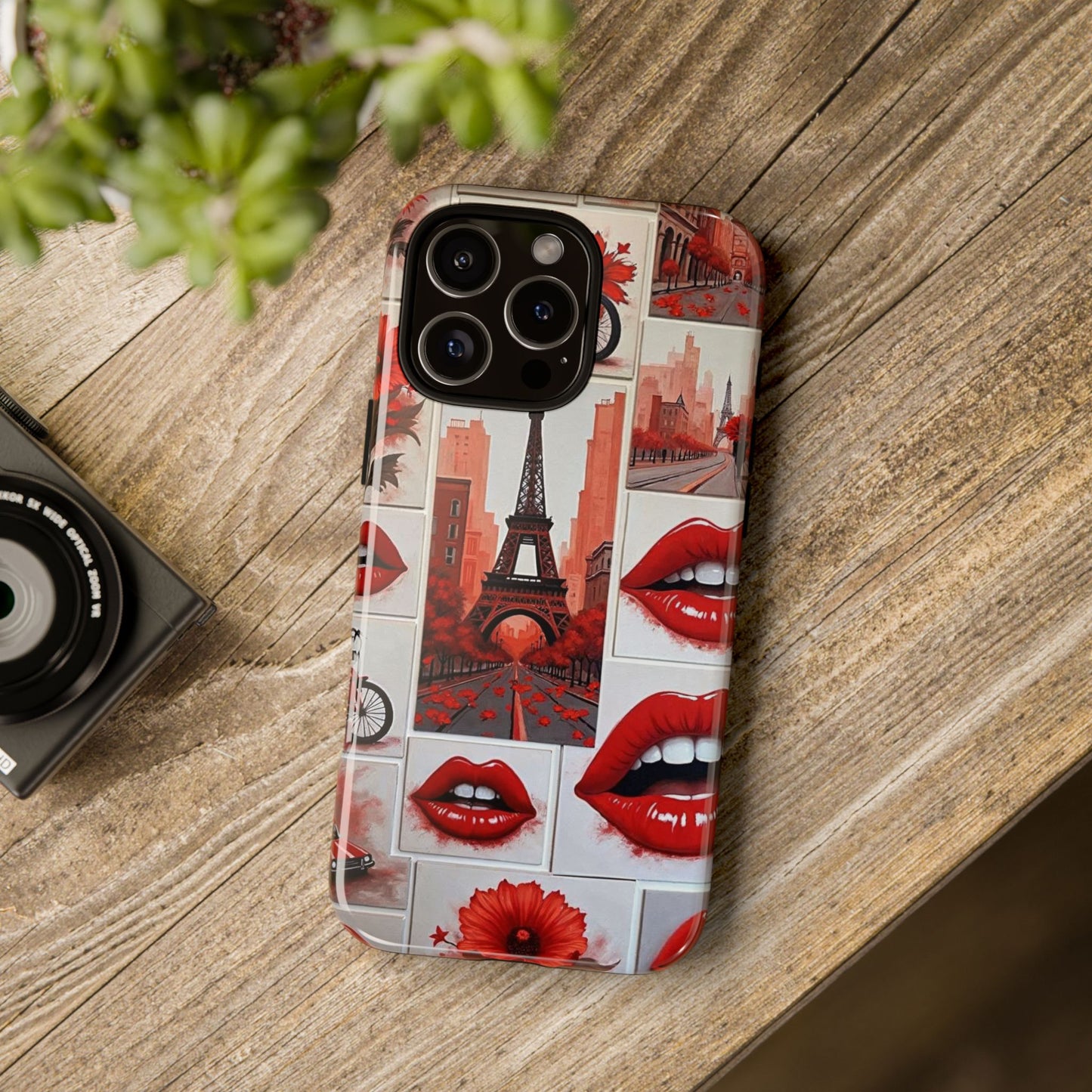 Red Lips & Eiffel Tower Phone Case