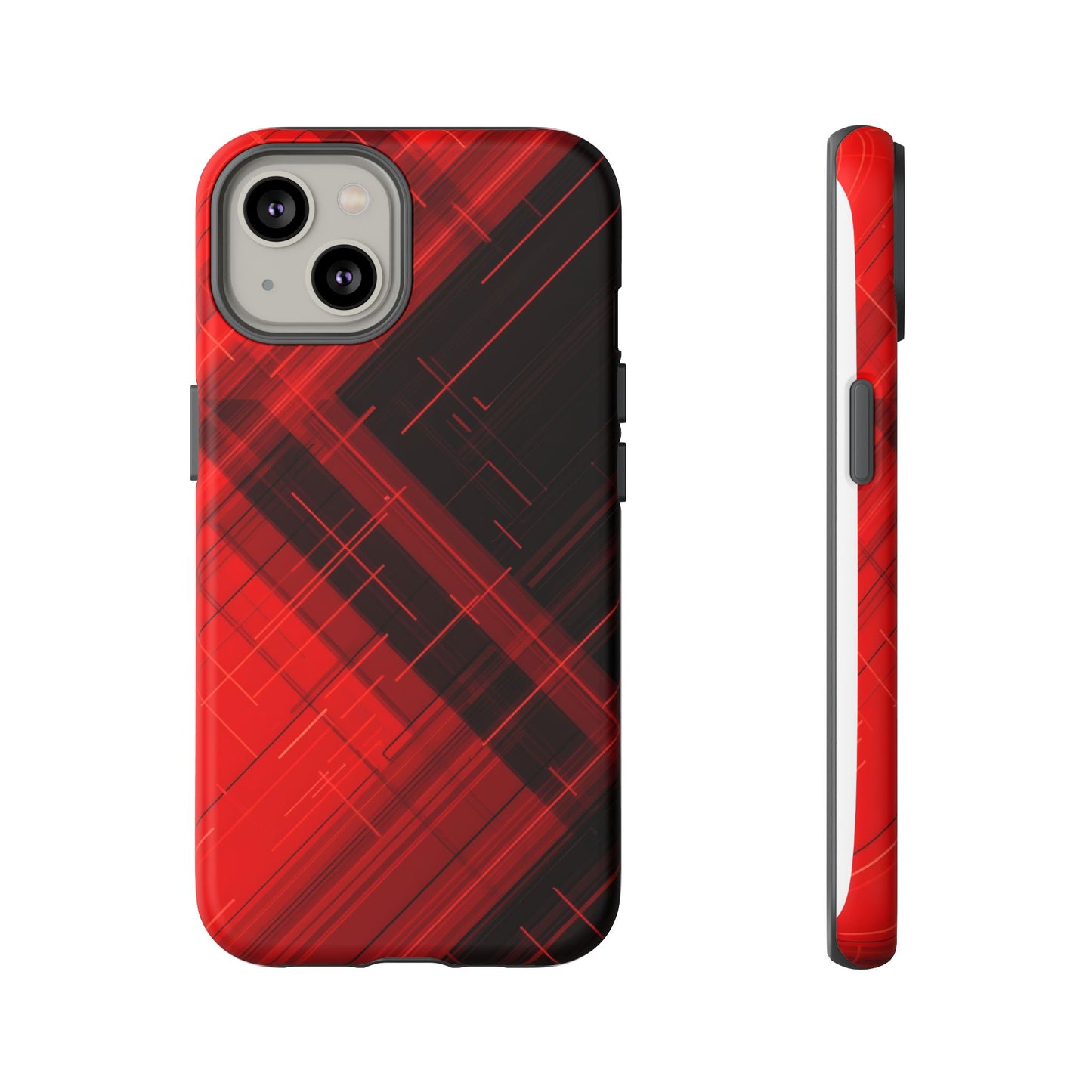Abstract Red and Black Geometric Pattern