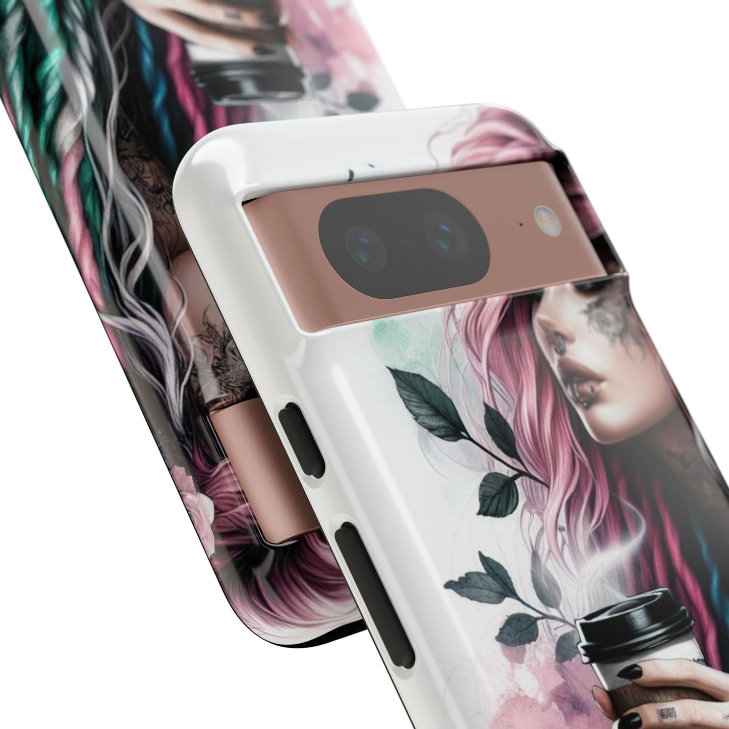 Boho Rebel – Vibrant Dreadlocks & Tattooed Coffee Lover Mobile Cover
