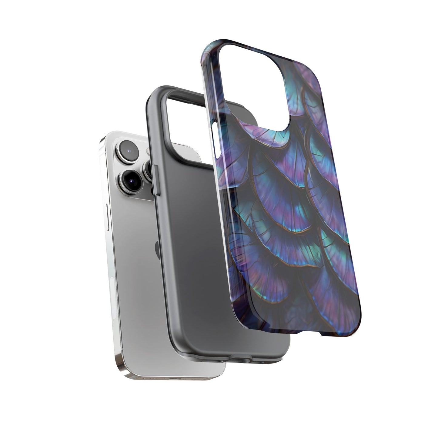 Abstract Macro Shot of Iridescent Butterfly Fish Scales Phone Case Design