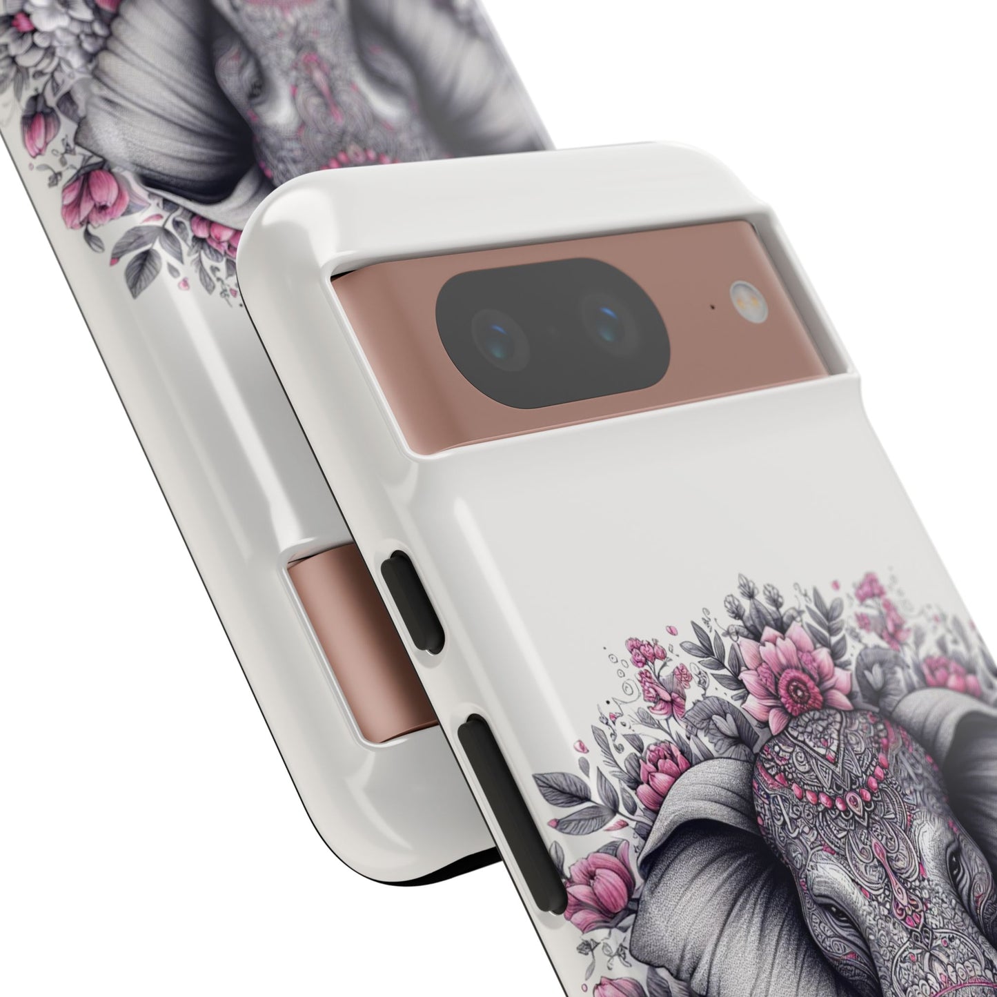 Intricate Floral Elephant Mobile Cover – Mandala-Inspired Boho Art