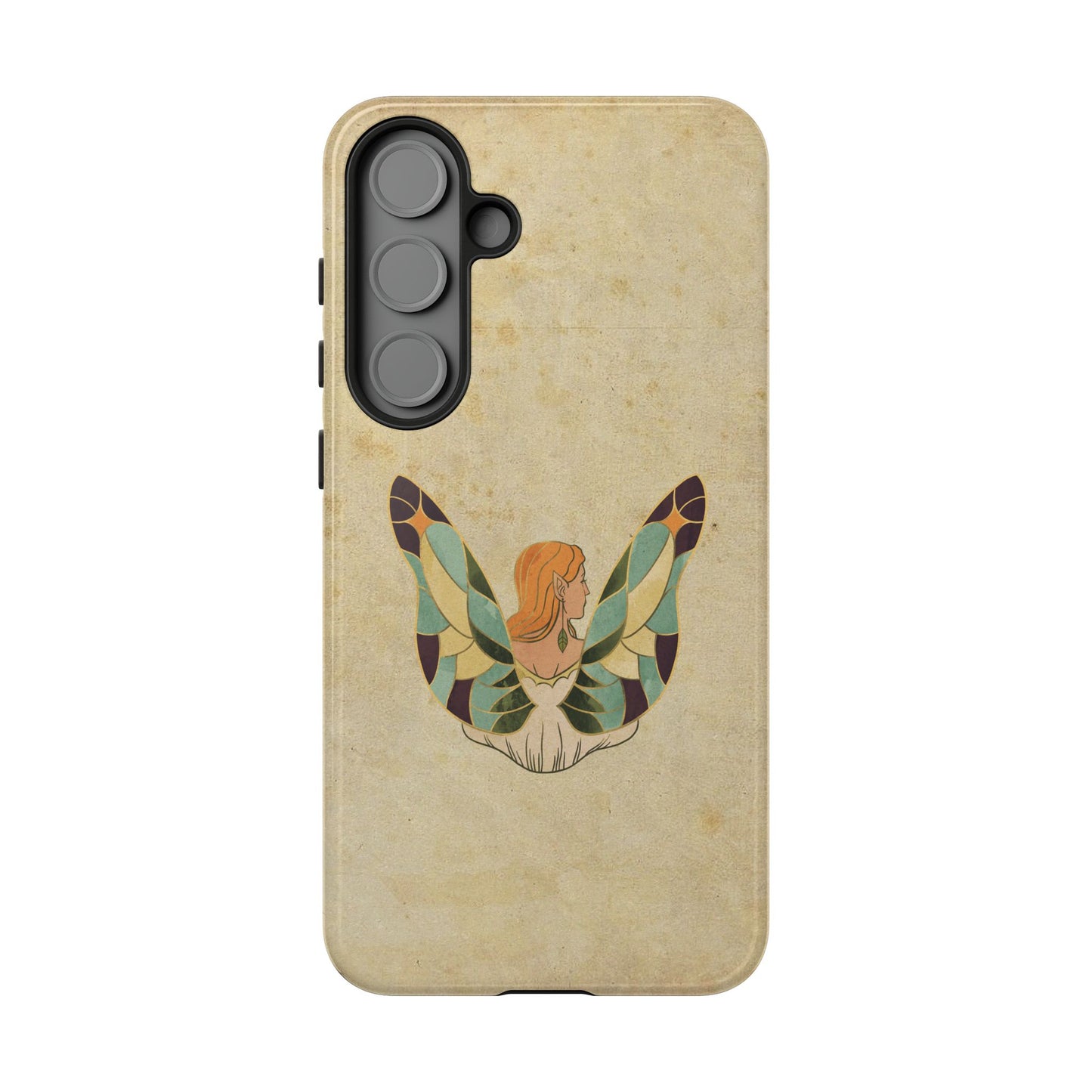 Minimal Vintage Butterfly Woman Phone Case – Aesthetic Retro Art for iPhone, Samsung & Google Pixel