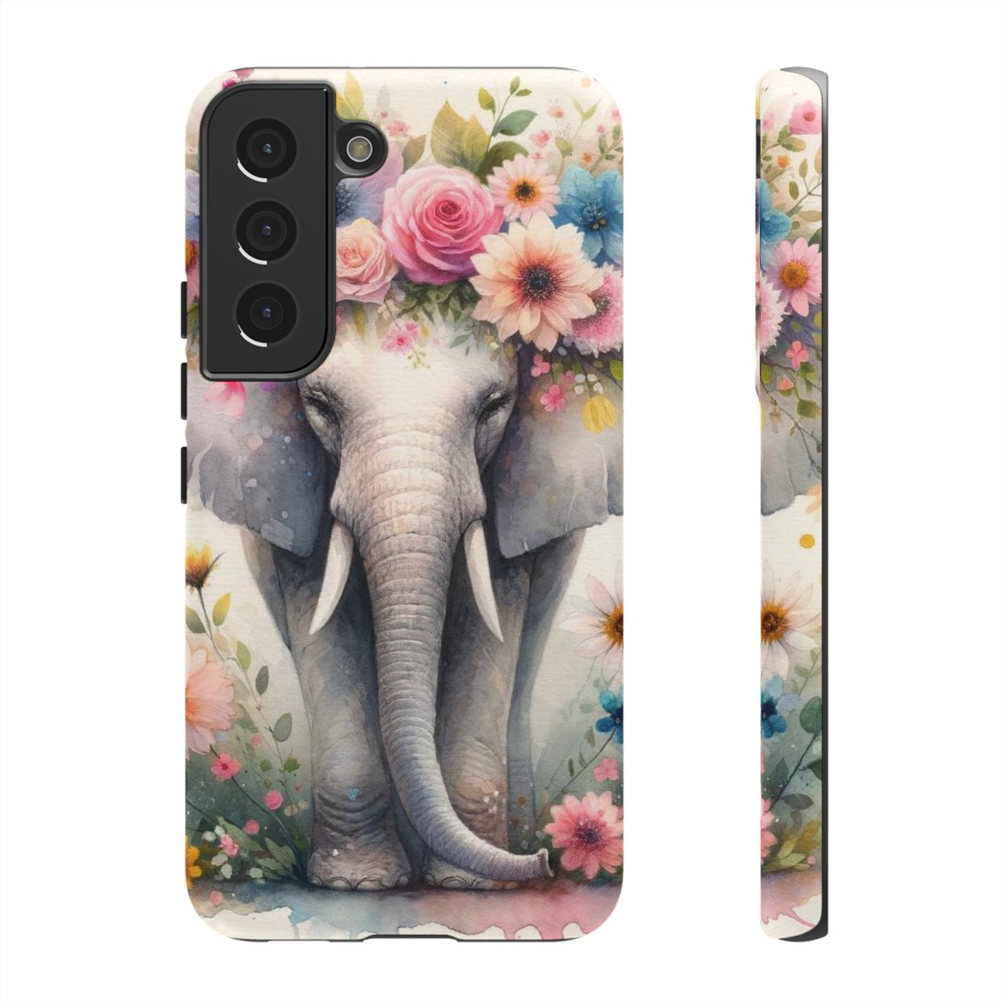 Watercolor Floral Elephant Mobile Cover – Dreamy Artistic Design