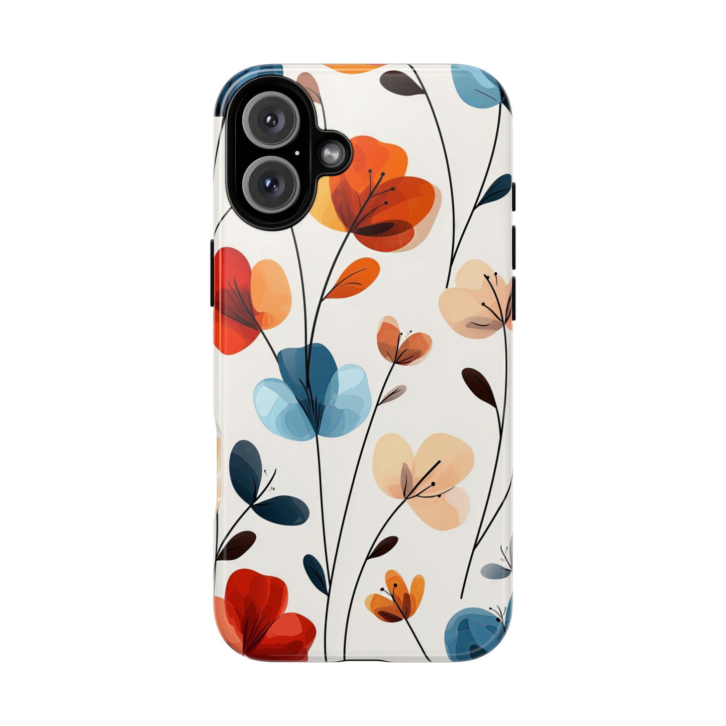 Colorful Floral Phone Case for iPhone, Samsung & Pixel | Bold Modern Botanical Print | Protective Matte Finish