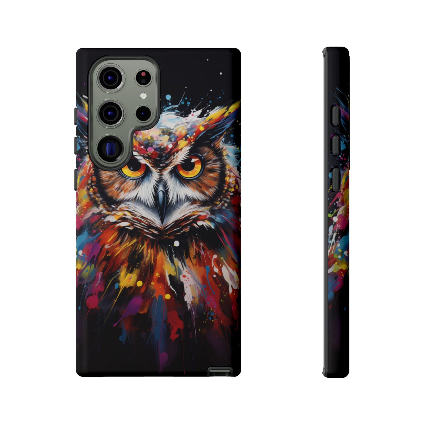 Colorful Owl Print Phone Case - iPhone, Samsung & Google Pixel Cover - Artistic Phone Case, Bird Lover Gift