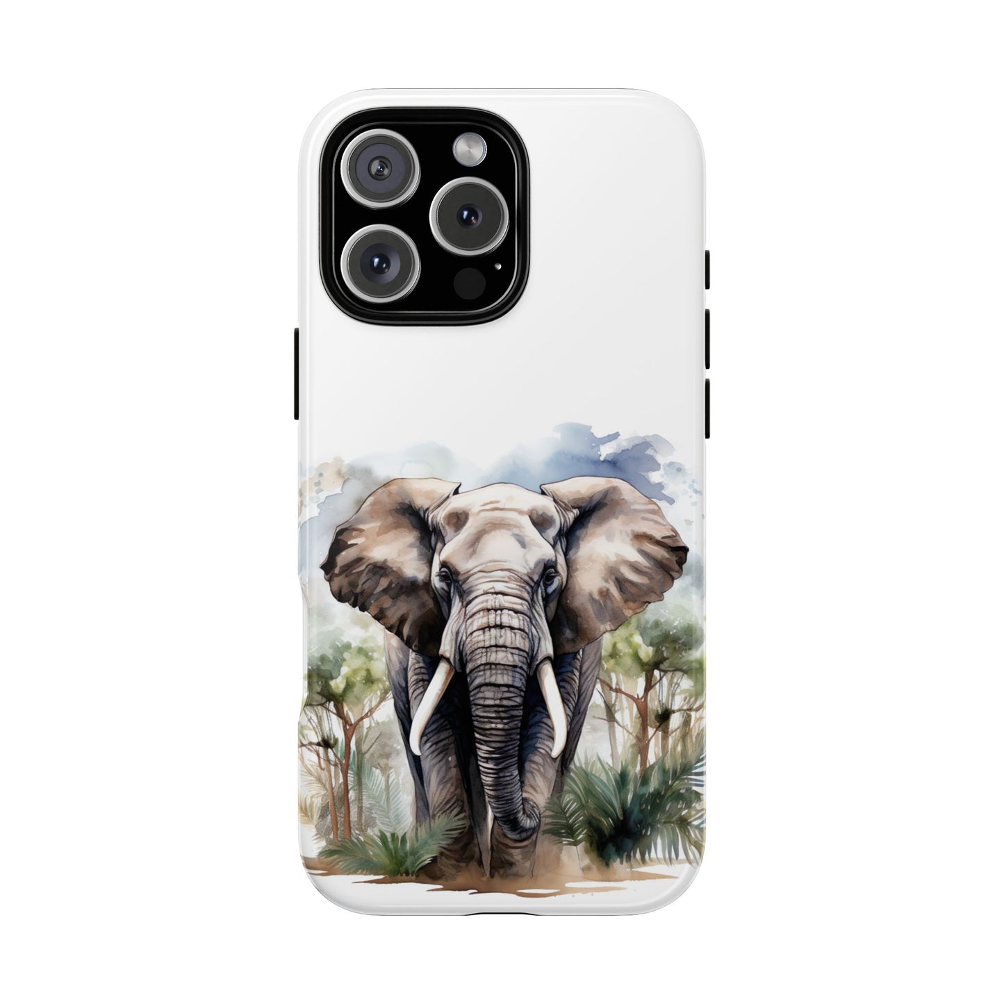 Majestic Watercolor Elephant Mobile Cover – Artistic Wildlife Design