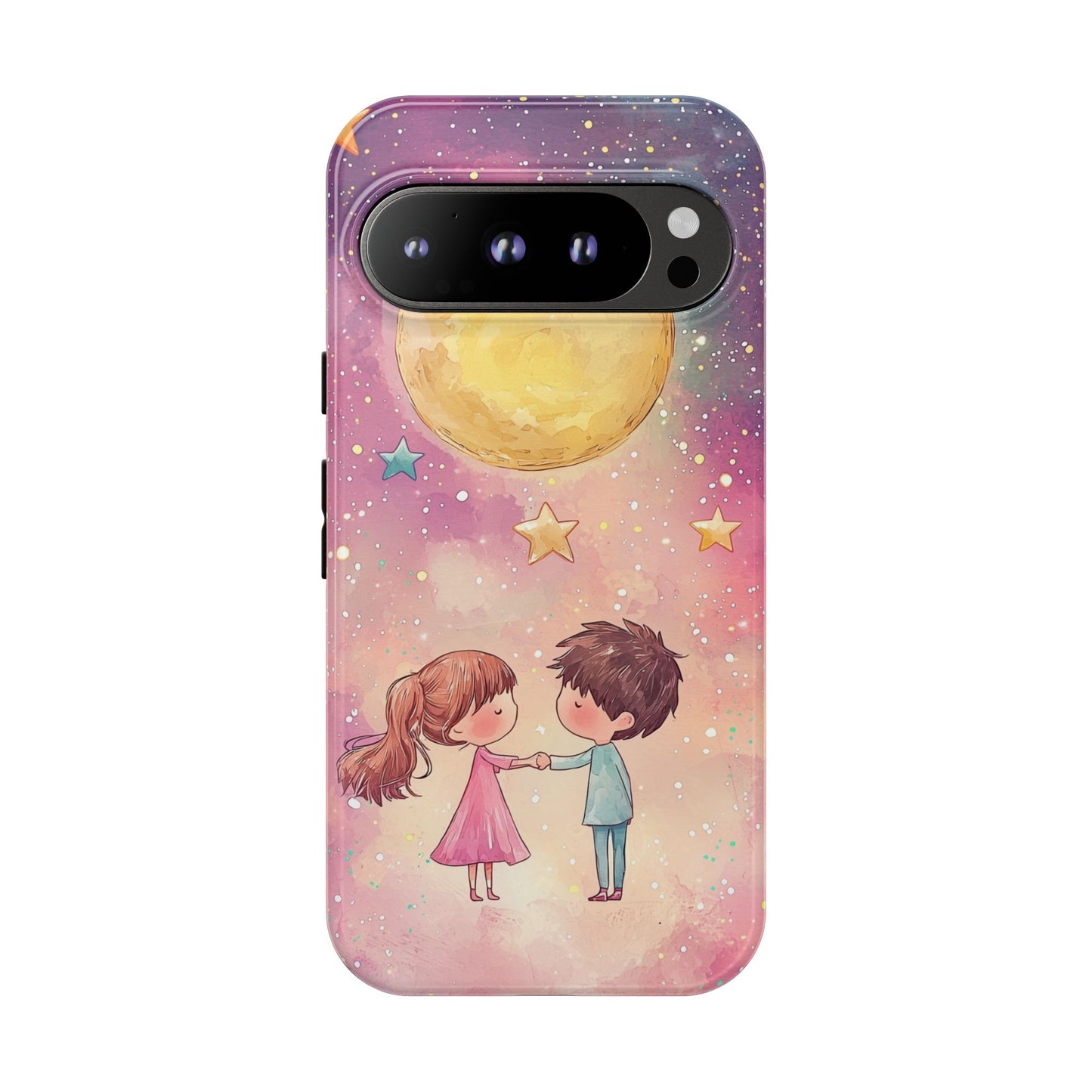 Cosmic Love: Anime Starry Night Phone Case for iPhone, Samsung, Google Pixel
