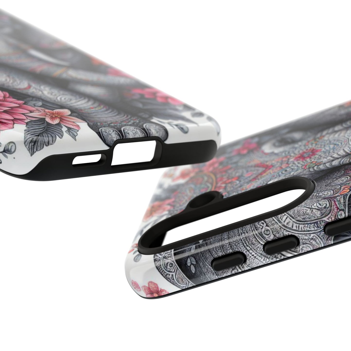 Bohemian Floral Elephant Mobile Cover – Intricate Mandala Art
