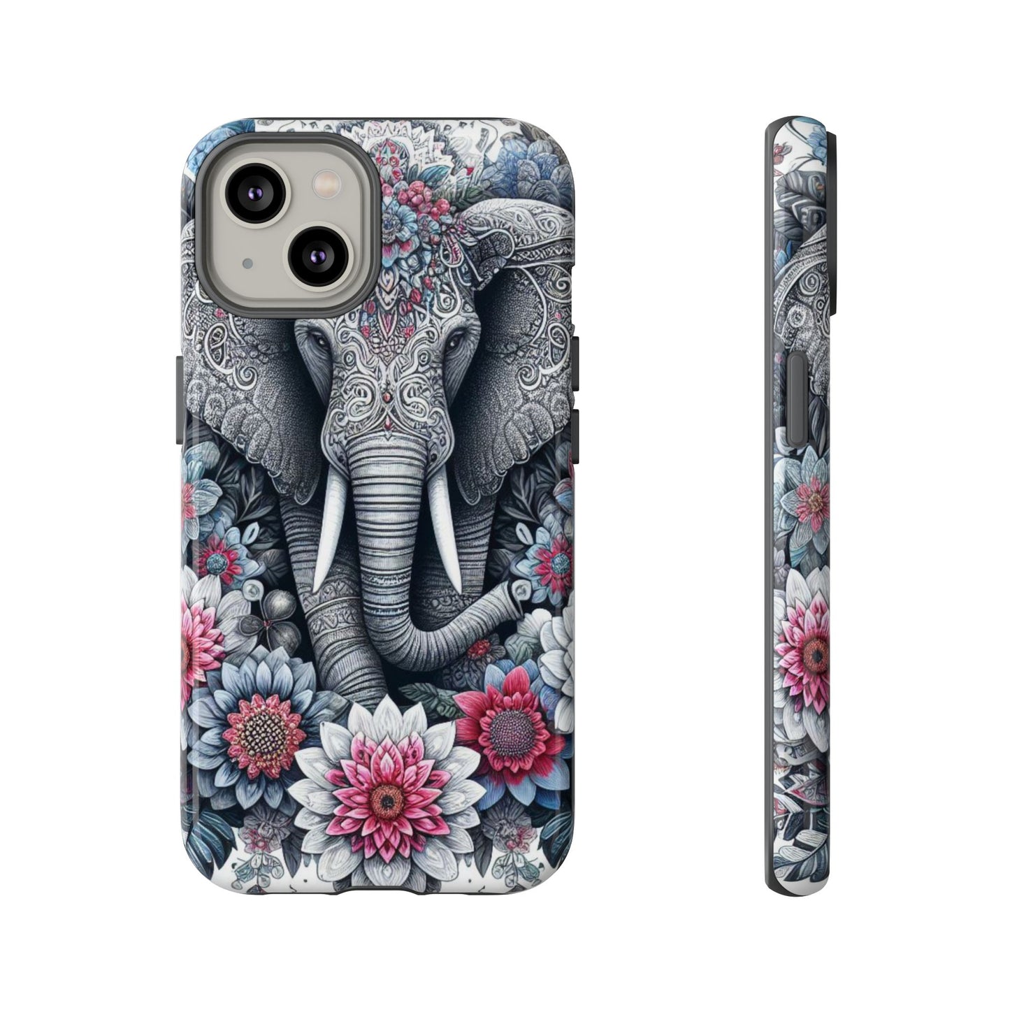 Regal Mandala Elephant Mobile Cover – Ornate Floral Art
