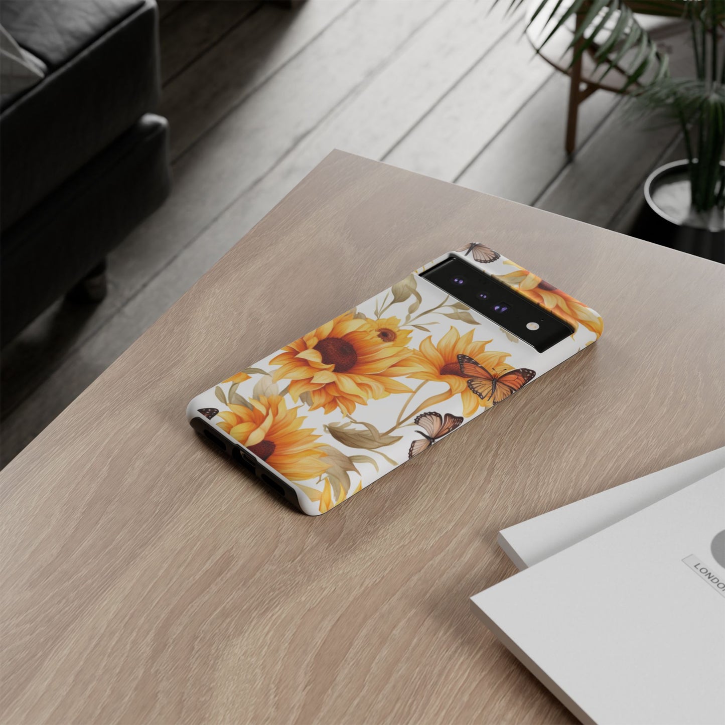 Sunflower & Butterfly Aesthetic Mobile Case – Bright & Nature-Inspired