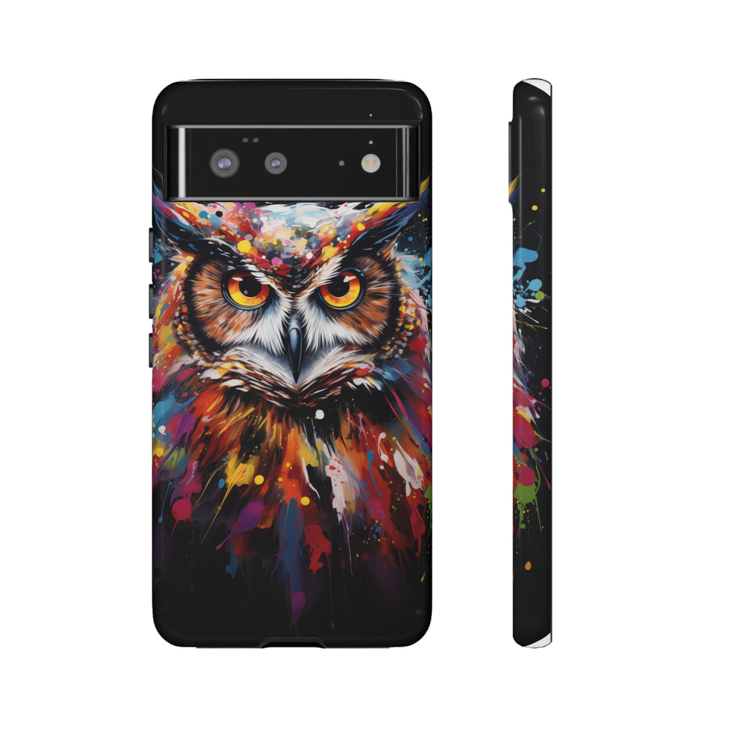 Colorful Owl Print Phone Case - iPhone, Samsung & Google Pixel Cover - Artistic Phone Case, Bird Lover Gift
