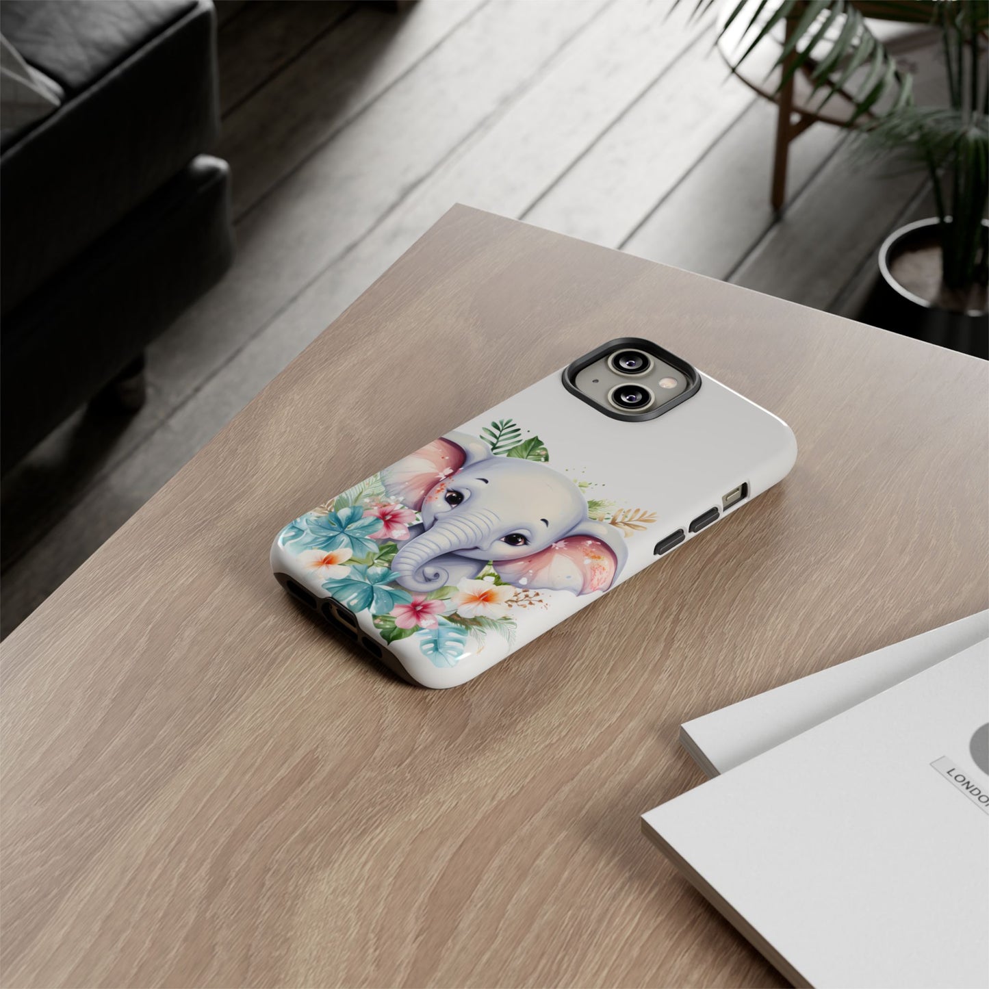 Adorable Baby Elephant Mobile Cover – Floral Fantasy Art