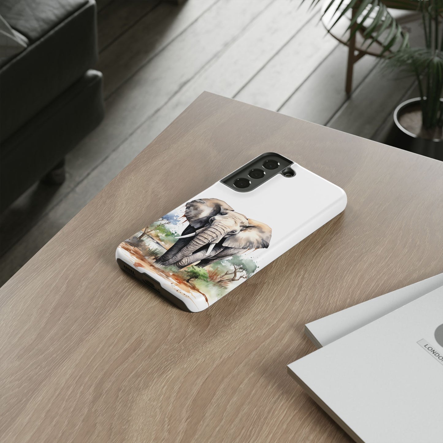 Safari Watercolor Elephant Mobile Cover – Artistic Wildlife Design