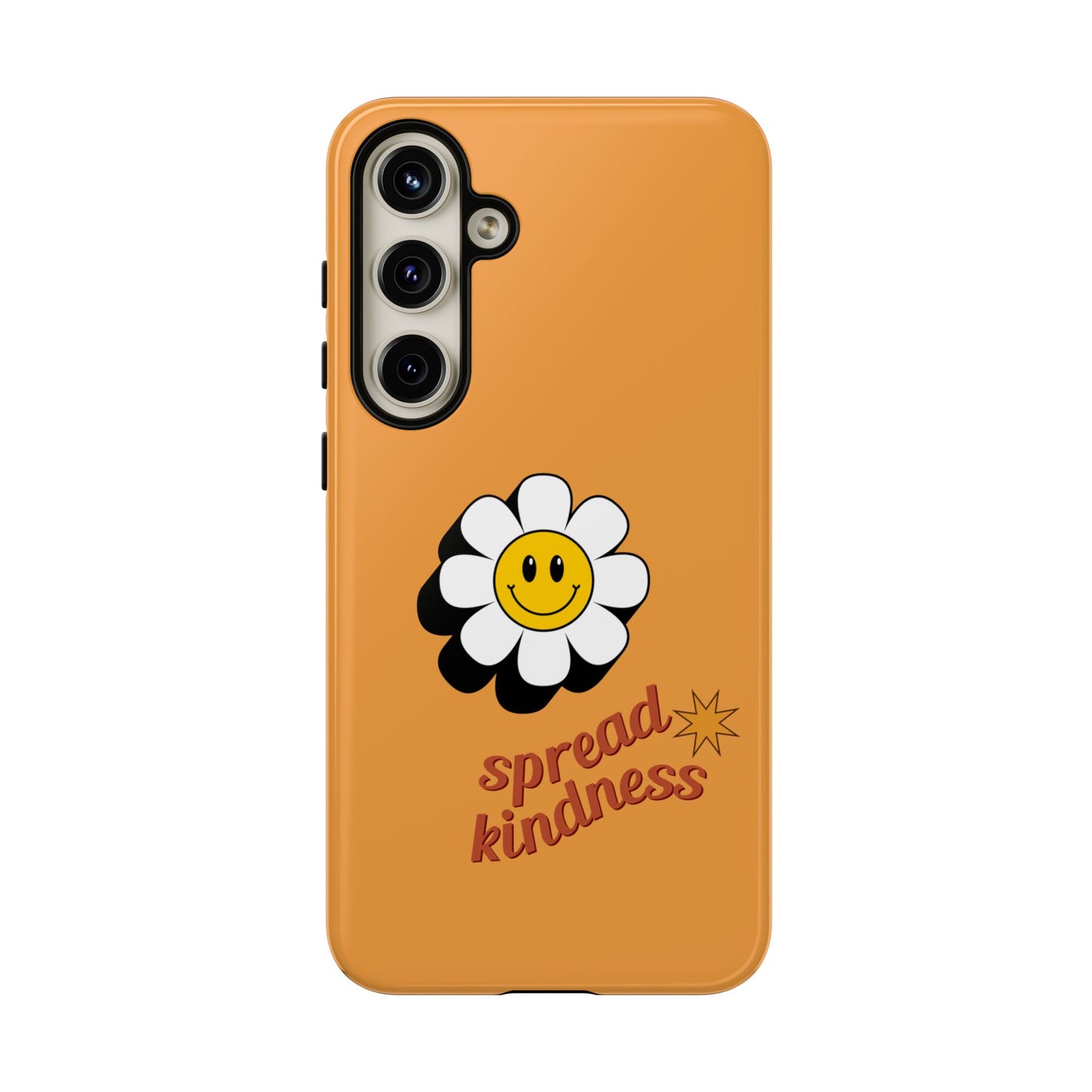 Retro White Flower "Spread Kindness" Phone Case – Vintage Aesthetic for iPhone, Samsung & Google Pixel