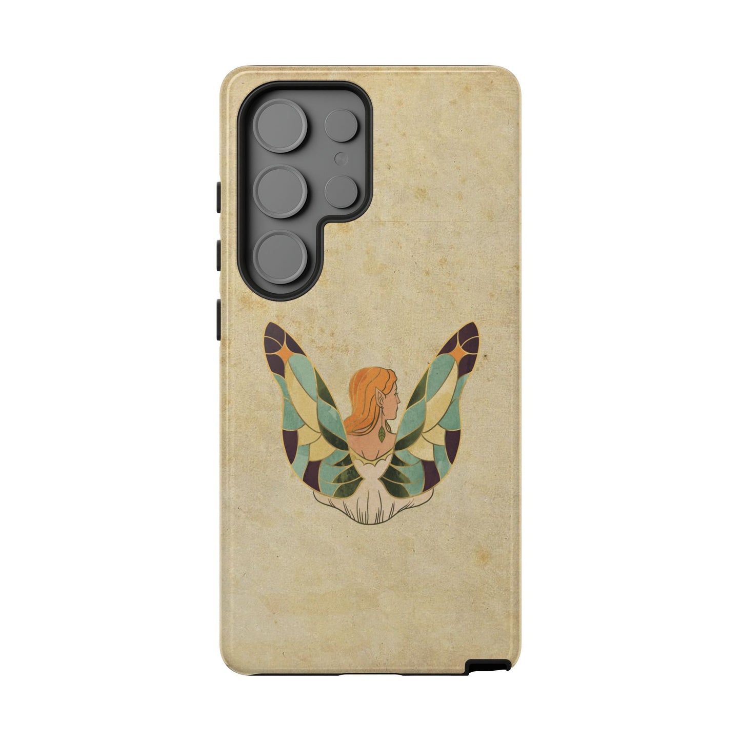 Minimal Vintage Butterfly Woman Phone Case – Aesthetic Retro Art for iPhone, Samsung & Google Pixel