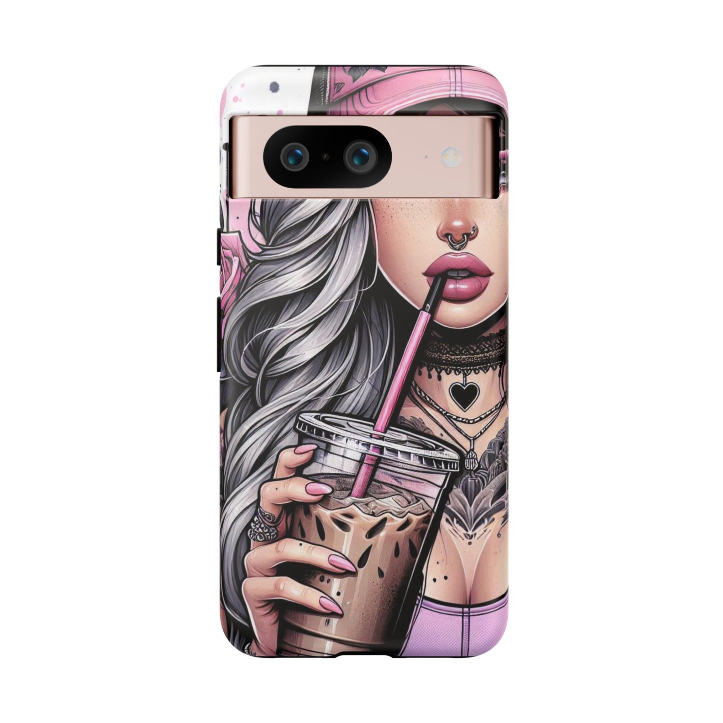 Pink Aesthetic Rebel – Iced Coffee & Inked Beauty Mobile Cover
