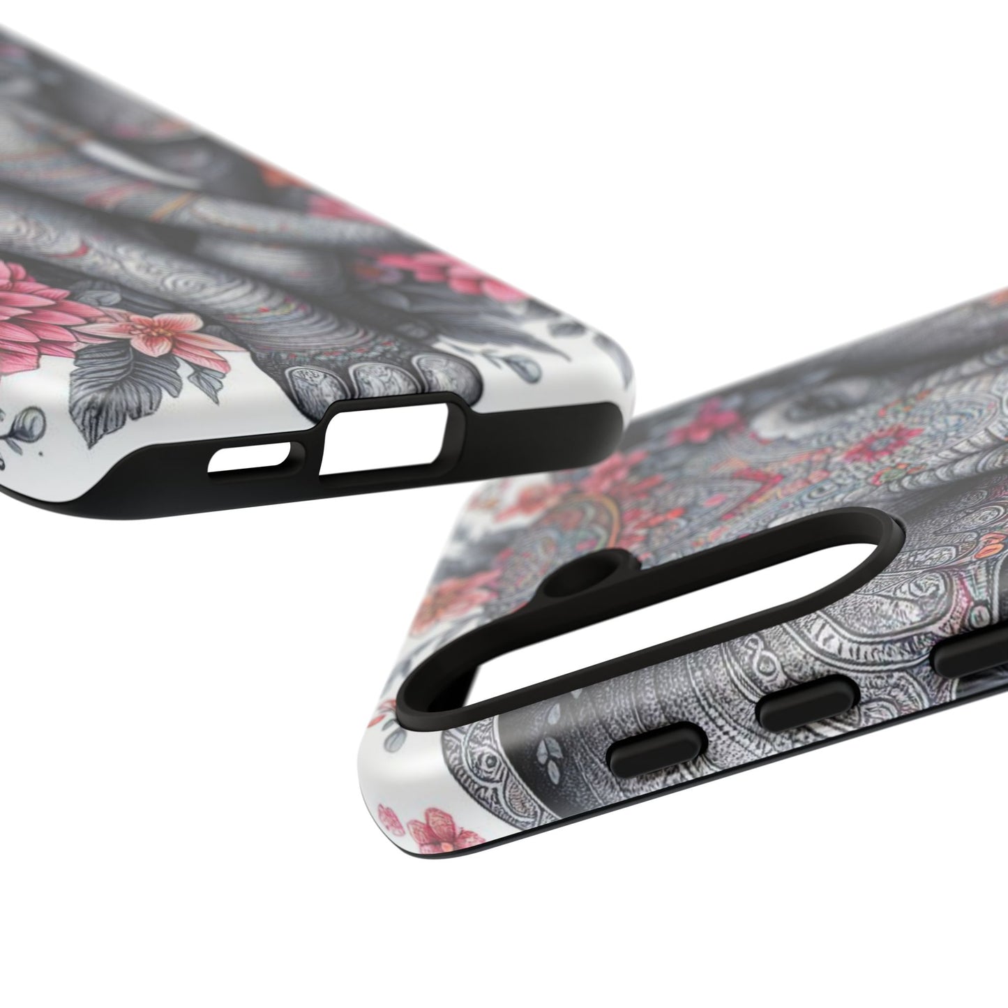 Bohemian Floral Elephant Mobile Cover – Intricate Mandala Art