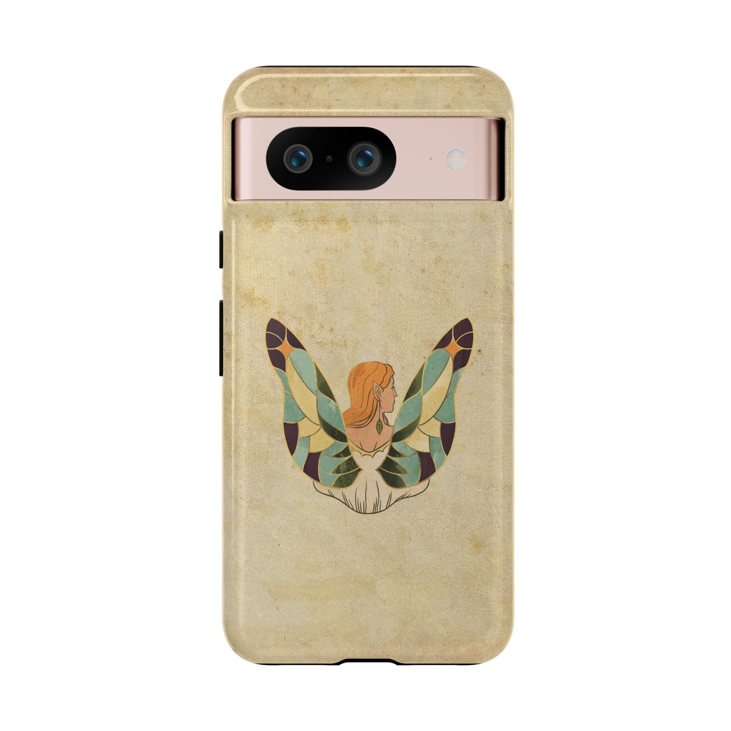 Minimal Vintage Butterfly Woman Phone Case – Aesthetic Retro Art for iPhone, Samsung & Google Pixel