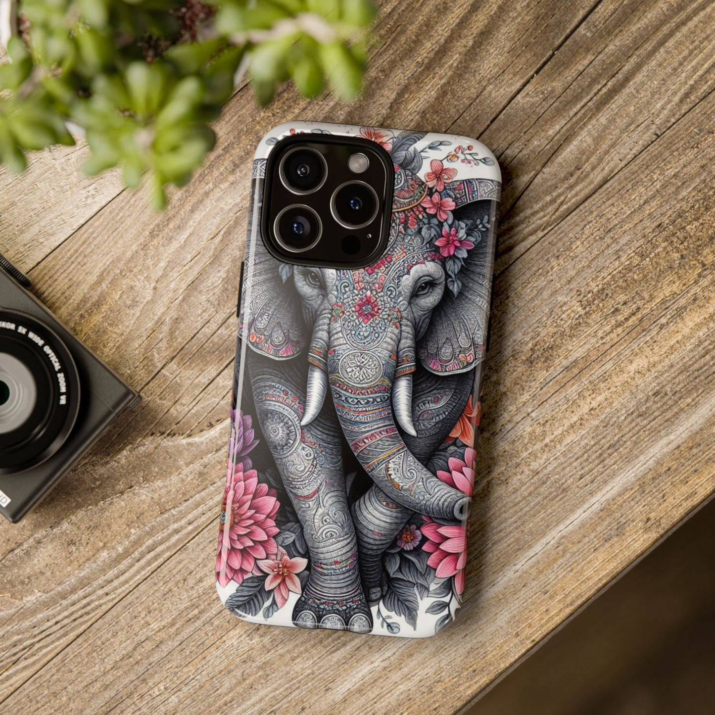Bohemian Floral Elephant Mobile Cover – Intricate Mandala Art
