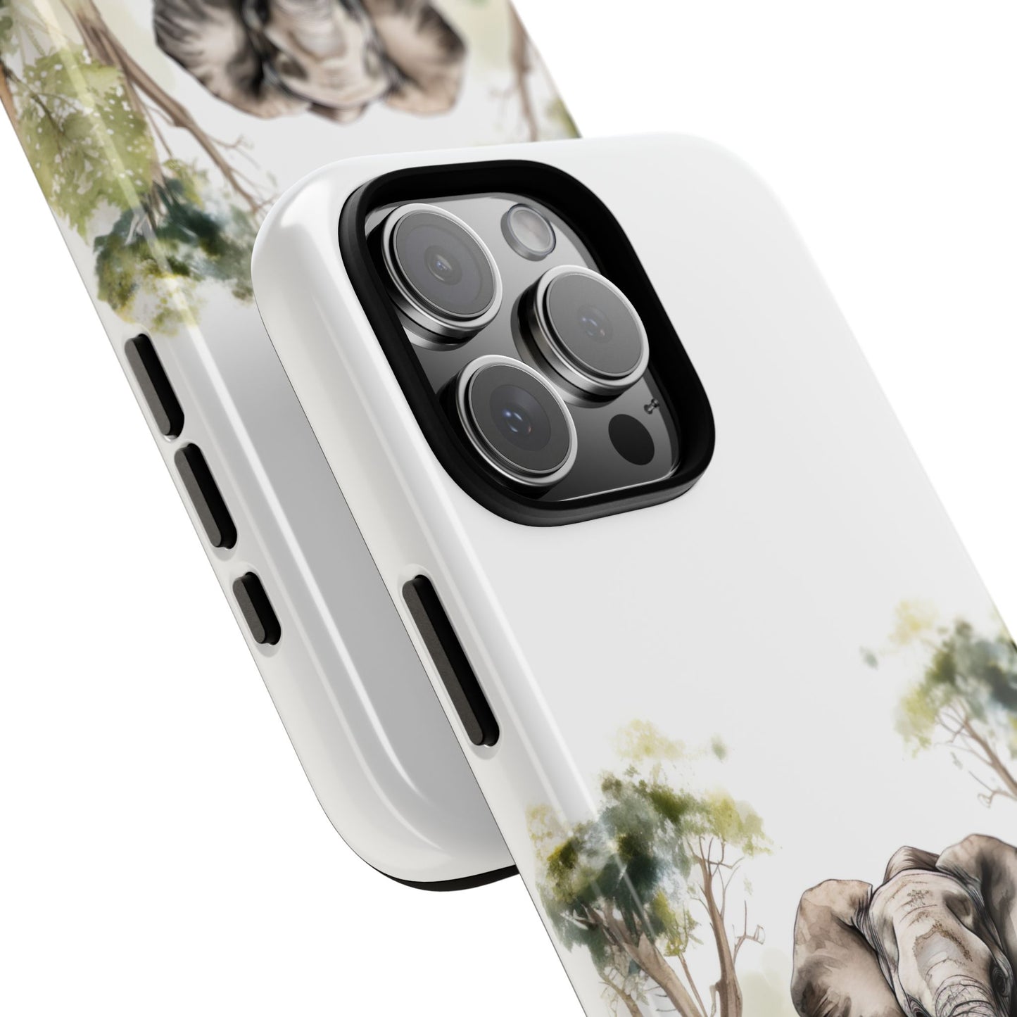 Serene Jungle Elephant Mobile Cover – Watercolor Wildlife Design
