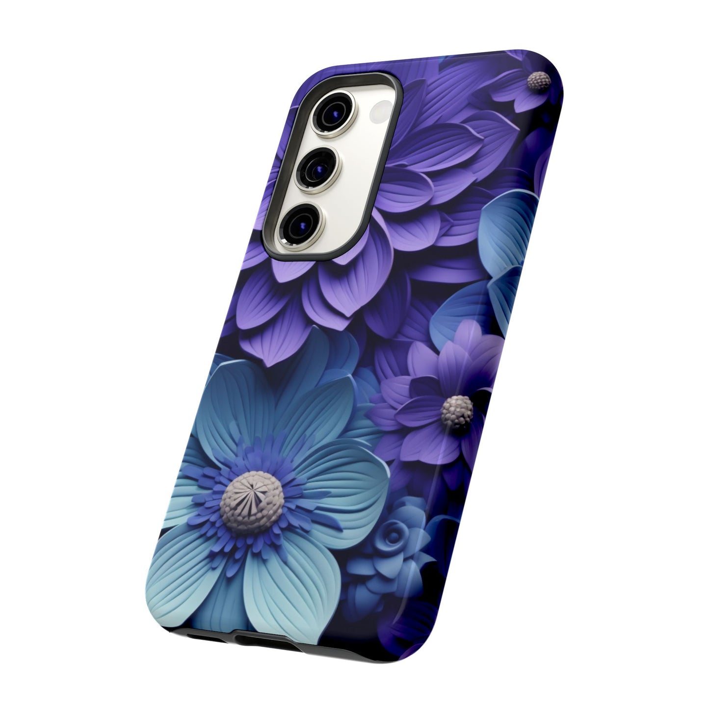 Royal Blue Floral Phone Case – Elegant & Luxurious Design