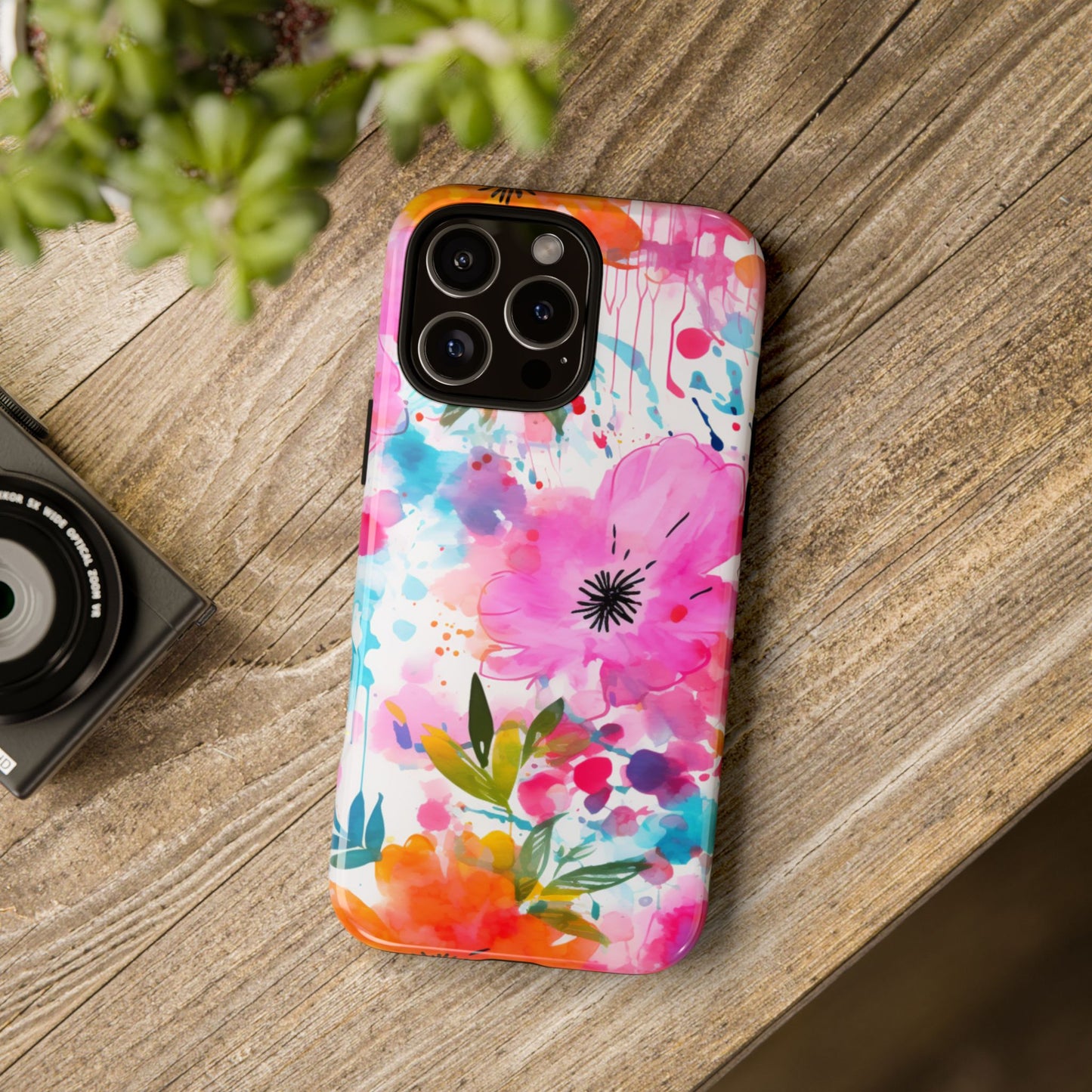 Vibrant Watercolor Floral Phone Case – Artistic & Colorful Design