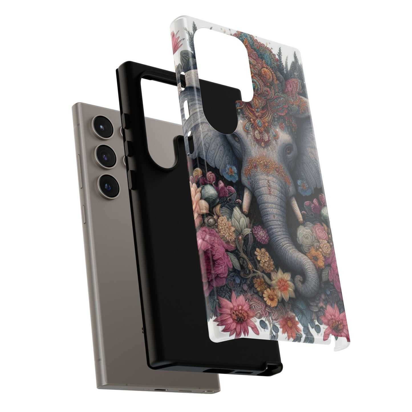 Regal Ornate Elephant Mobile Cover – Majestic Bohemian Art