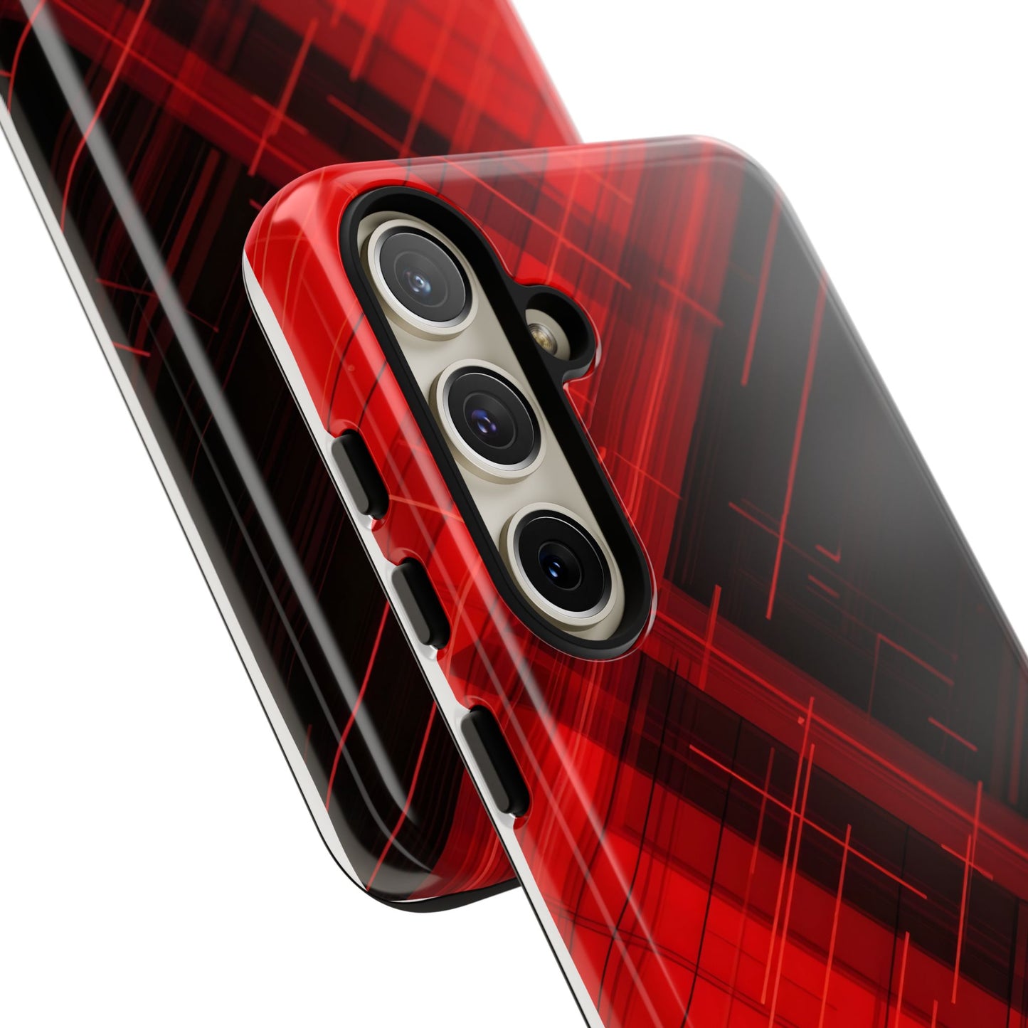 Abstract Red and Black Geometric Pattern