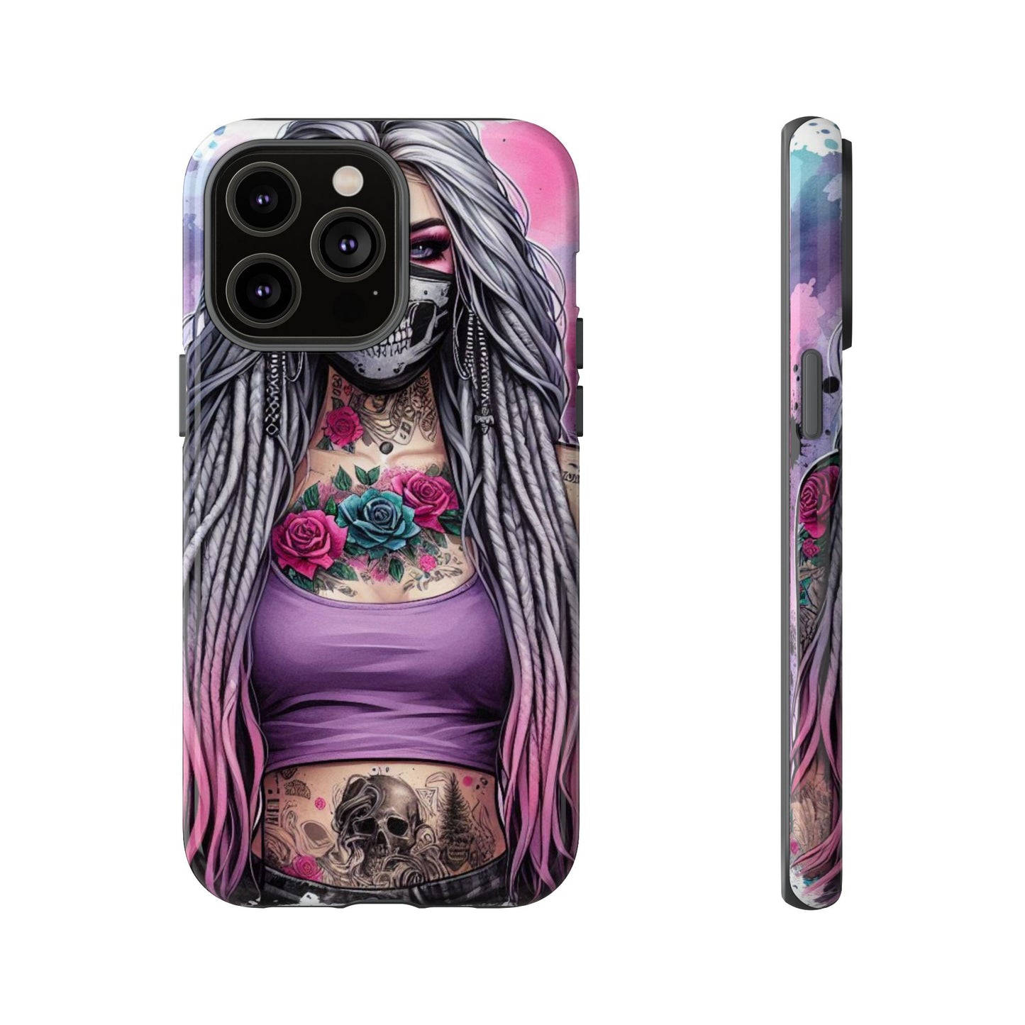 Shadow Rebel – Gothic Dreadlocks & Skull Mask Mobile Cover