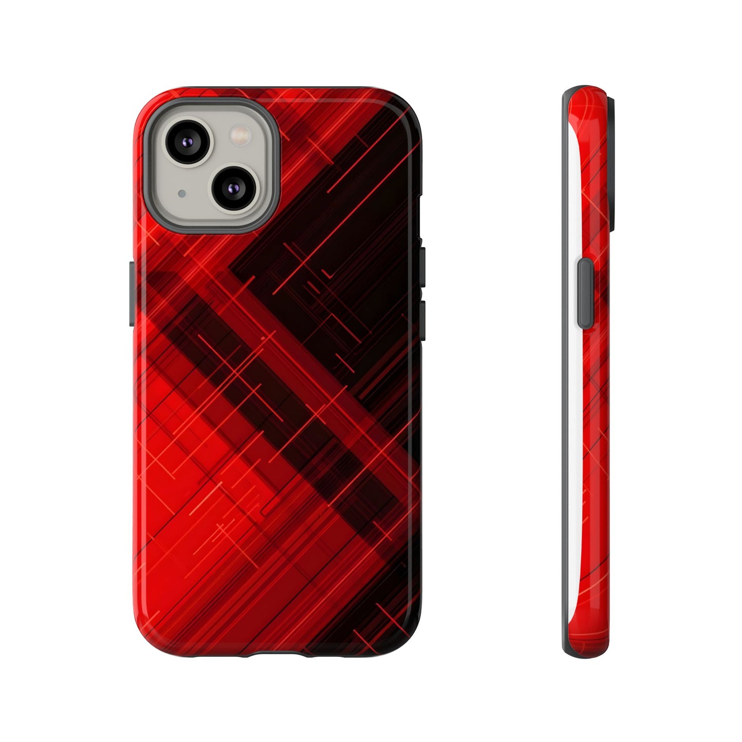 Abstract Red and Black Geometric Pattern