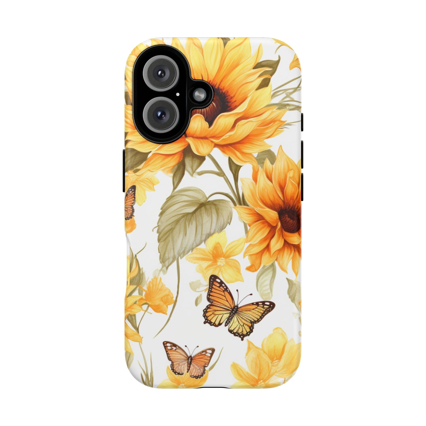 Golden Sunflower & Butterfly Phone Case – Warm & Elegant