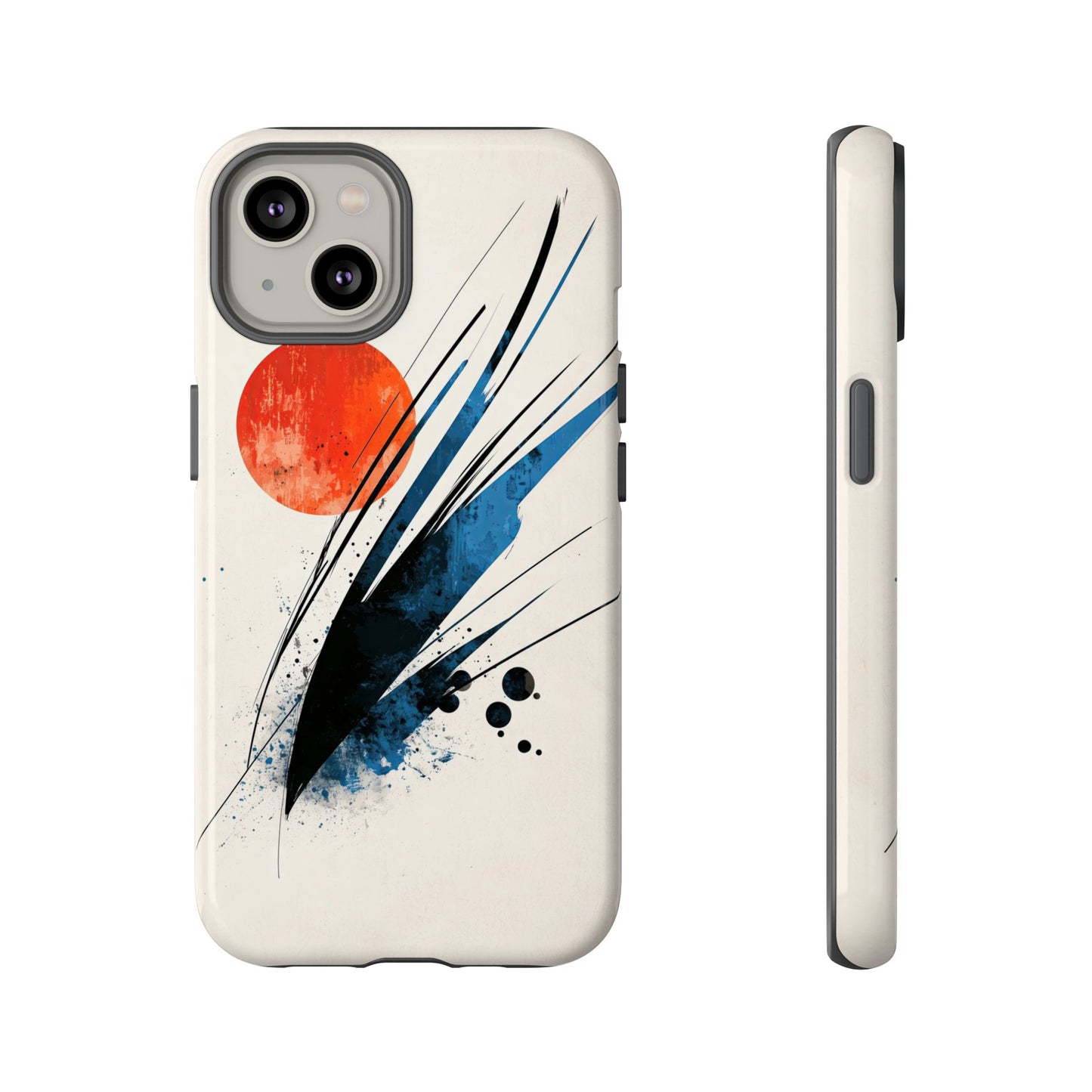 Zen Burst – Minimal Abstract Ink Stroke Phone Case for iPhone, Samsung & Pixel